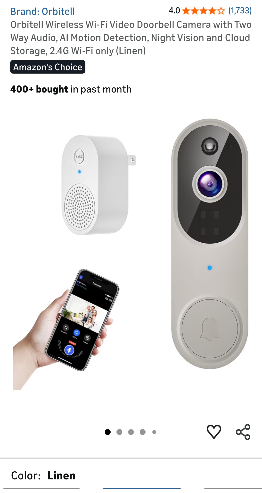 cat wireless doorbell camera