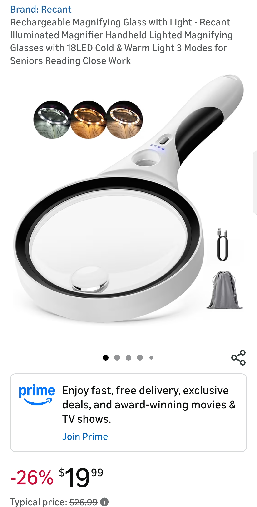 magnifying glass with light