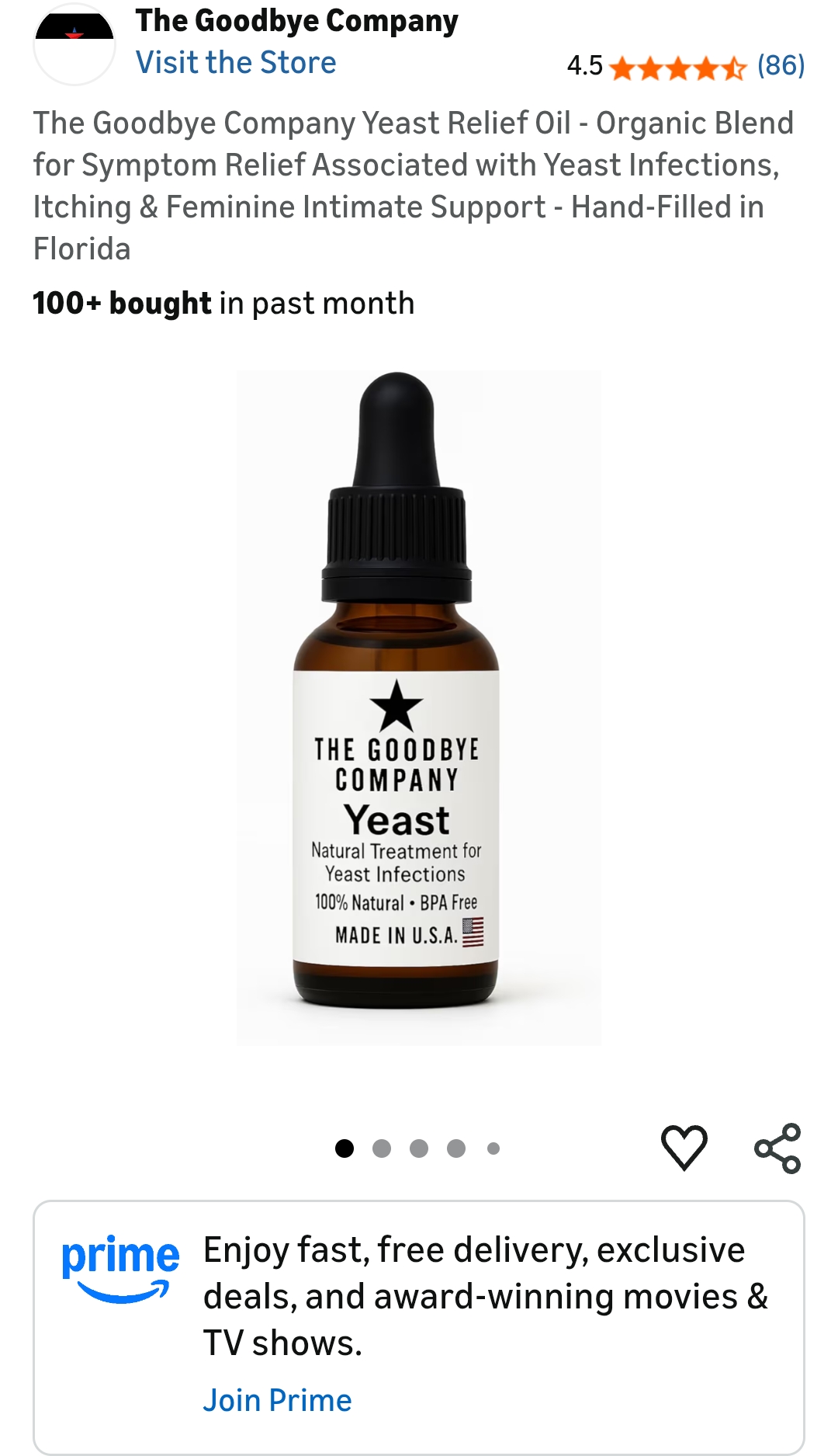 Goodbye Company Yeast Relief Oil