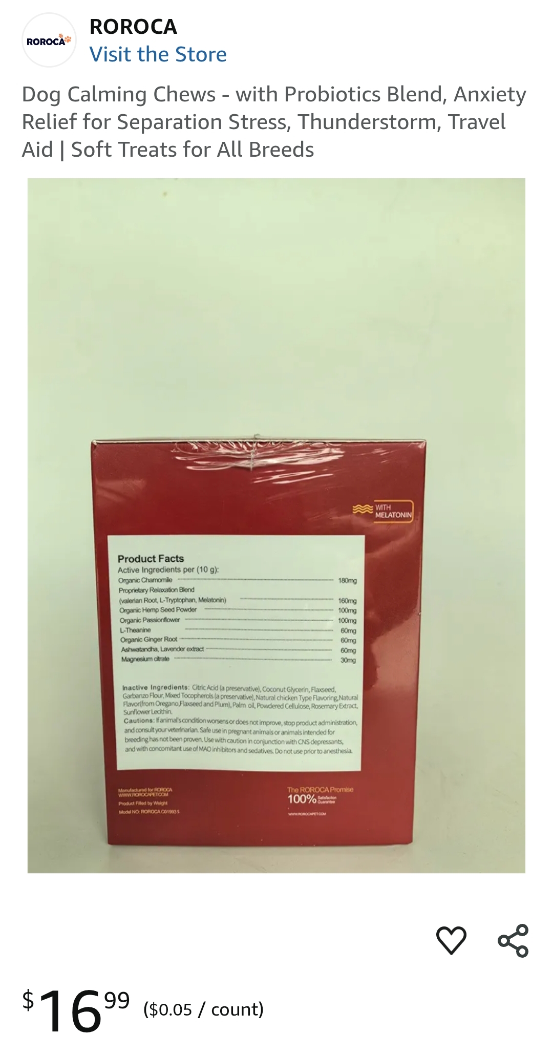 Dog Calming Chews - with Probiotics Blend