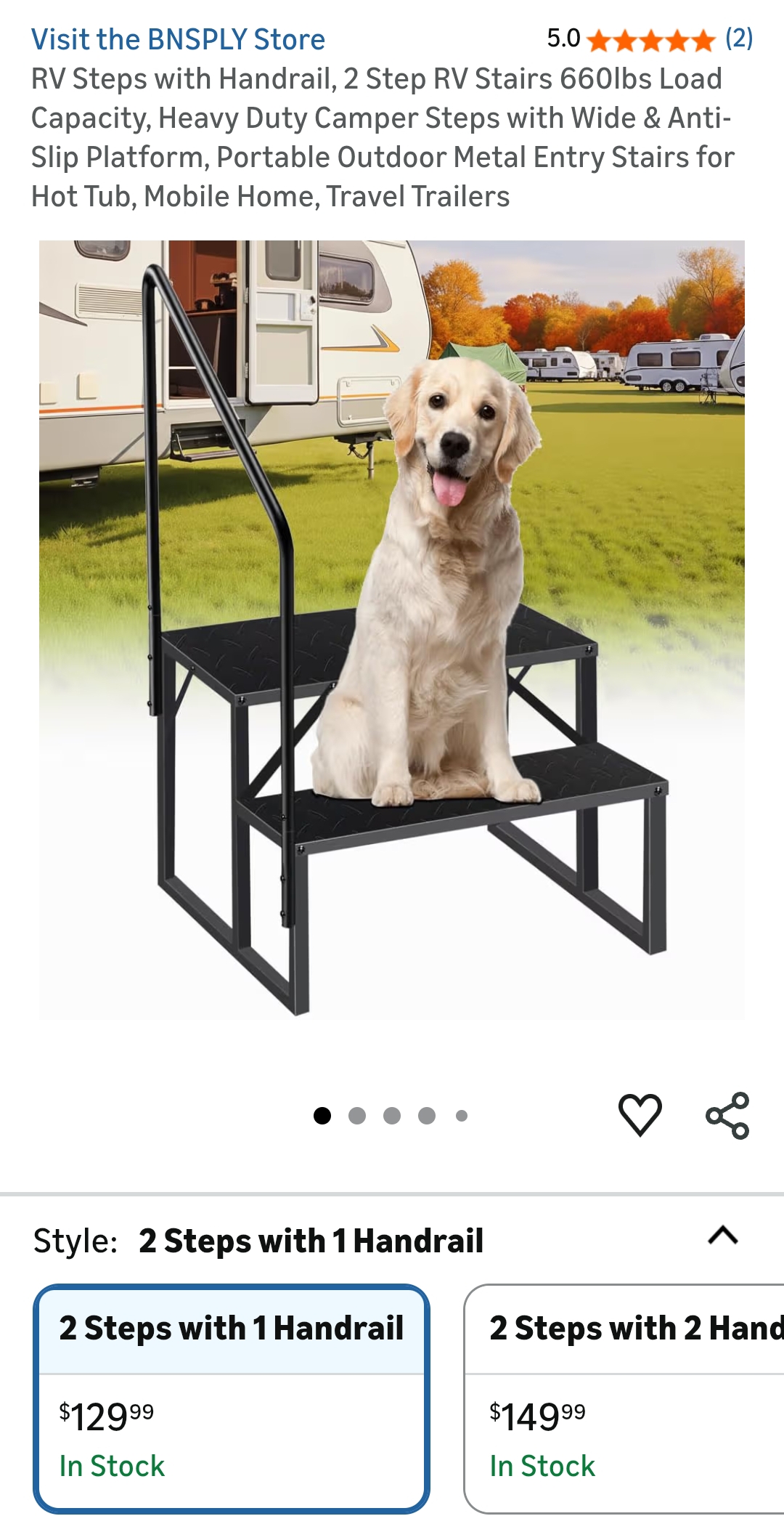 RV Steps with Handrail