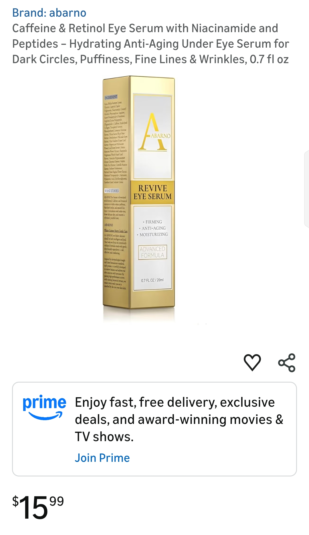 Abarno Hydrating Serum Circles Puffiness