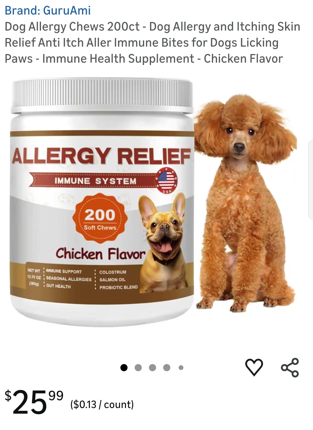 dog allergy itch relief chews 200 ct