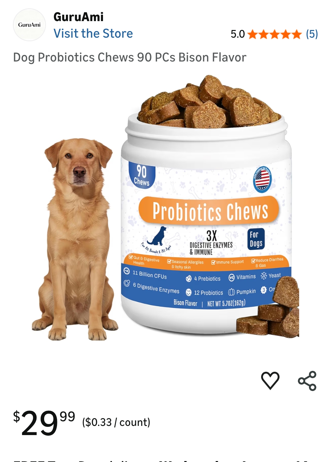 Dog Probiotics Chews 90 PCs