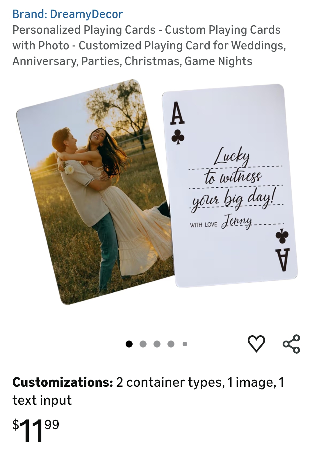 personalized playing card