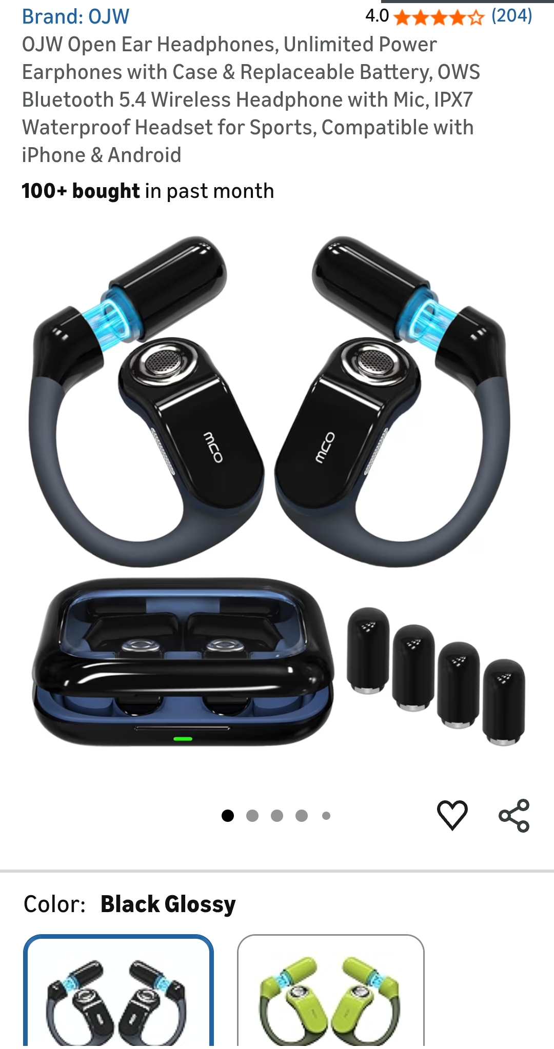 open ear headphones battery