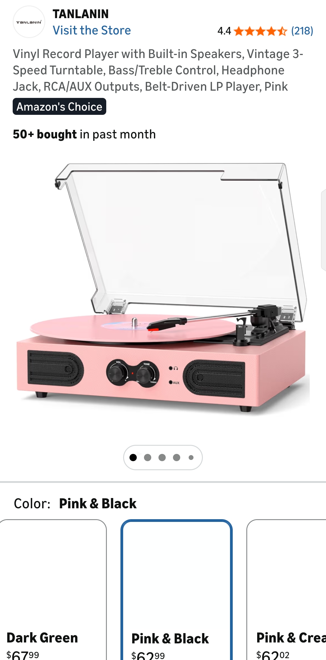 Vinyl Record Player 3-Speed Vintage Record Player with Upgraded Speakers