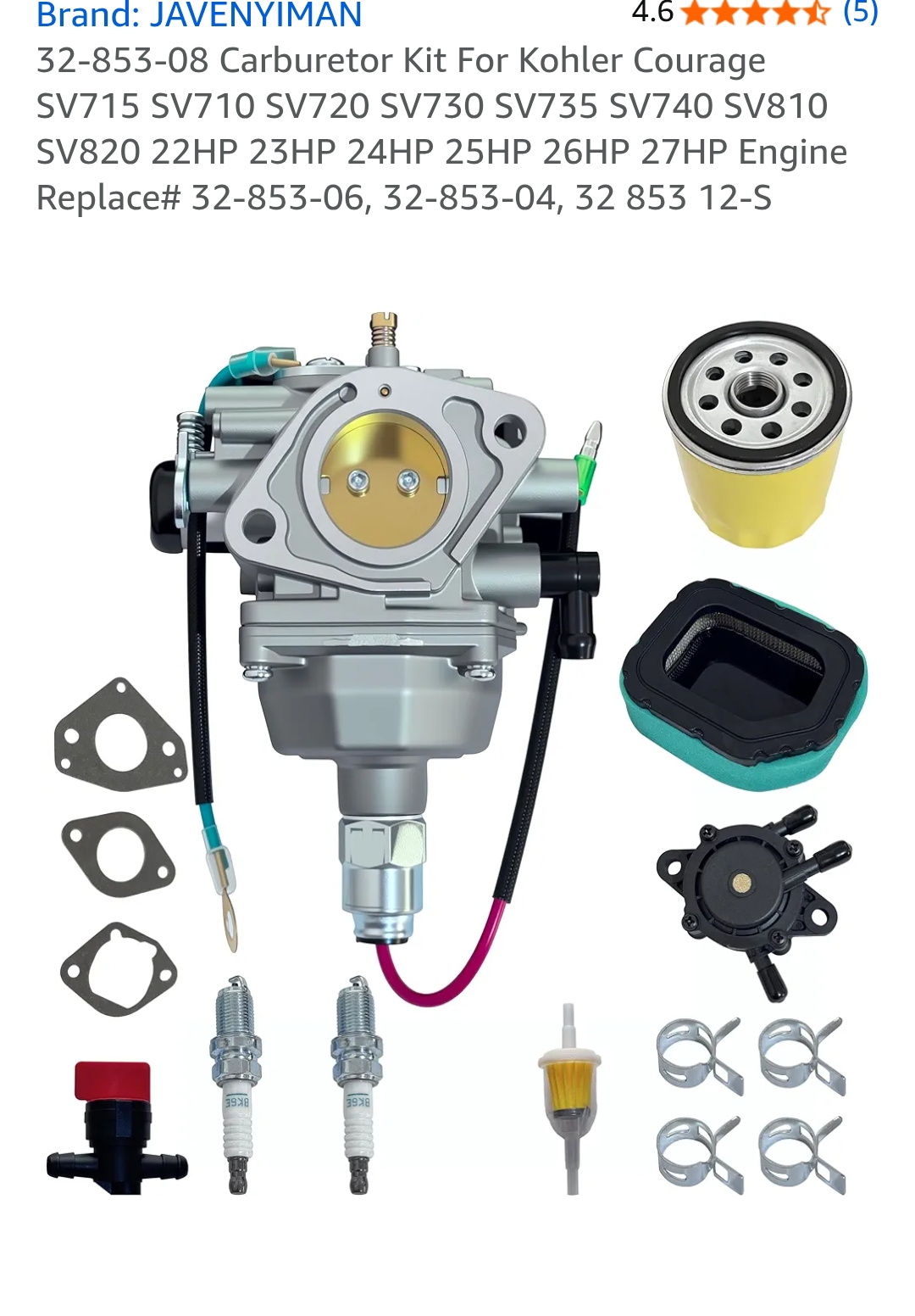 kohler courage 22hp carburetor