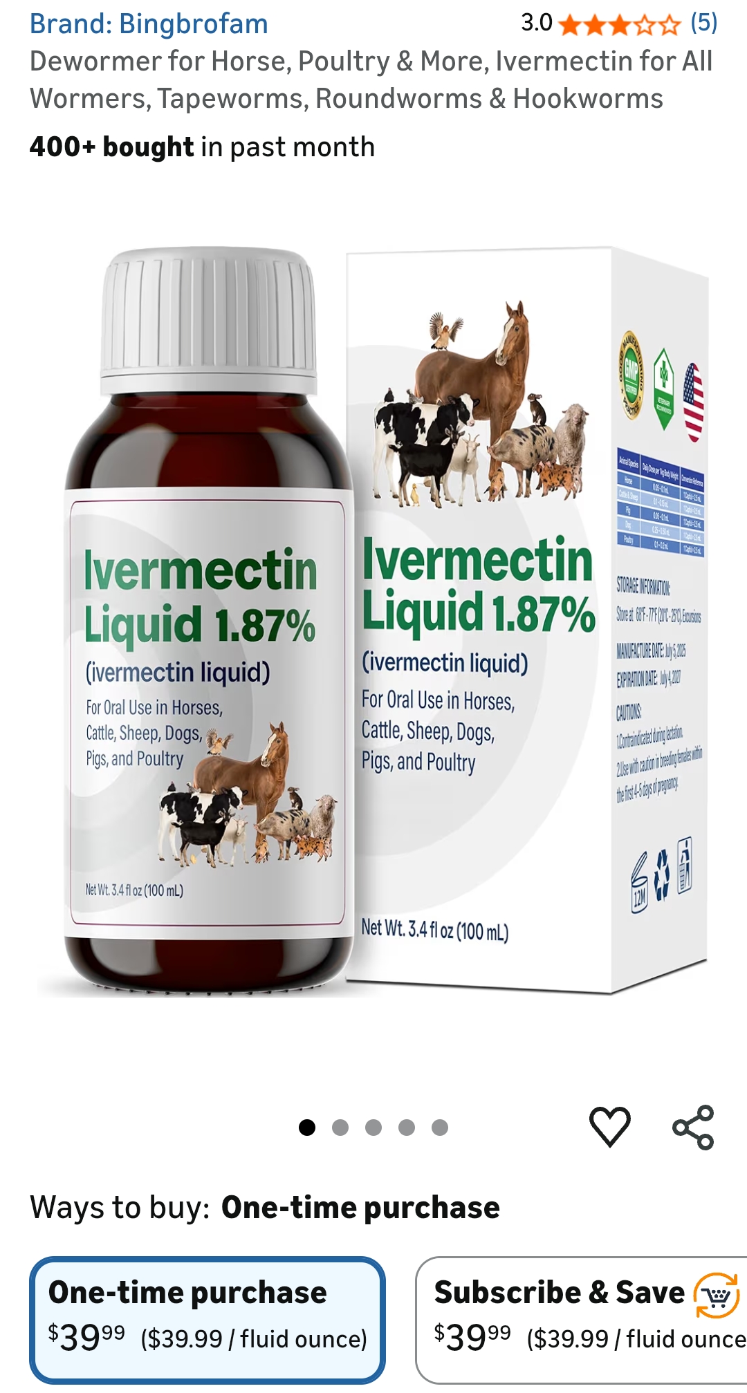 Dewormer for Horse