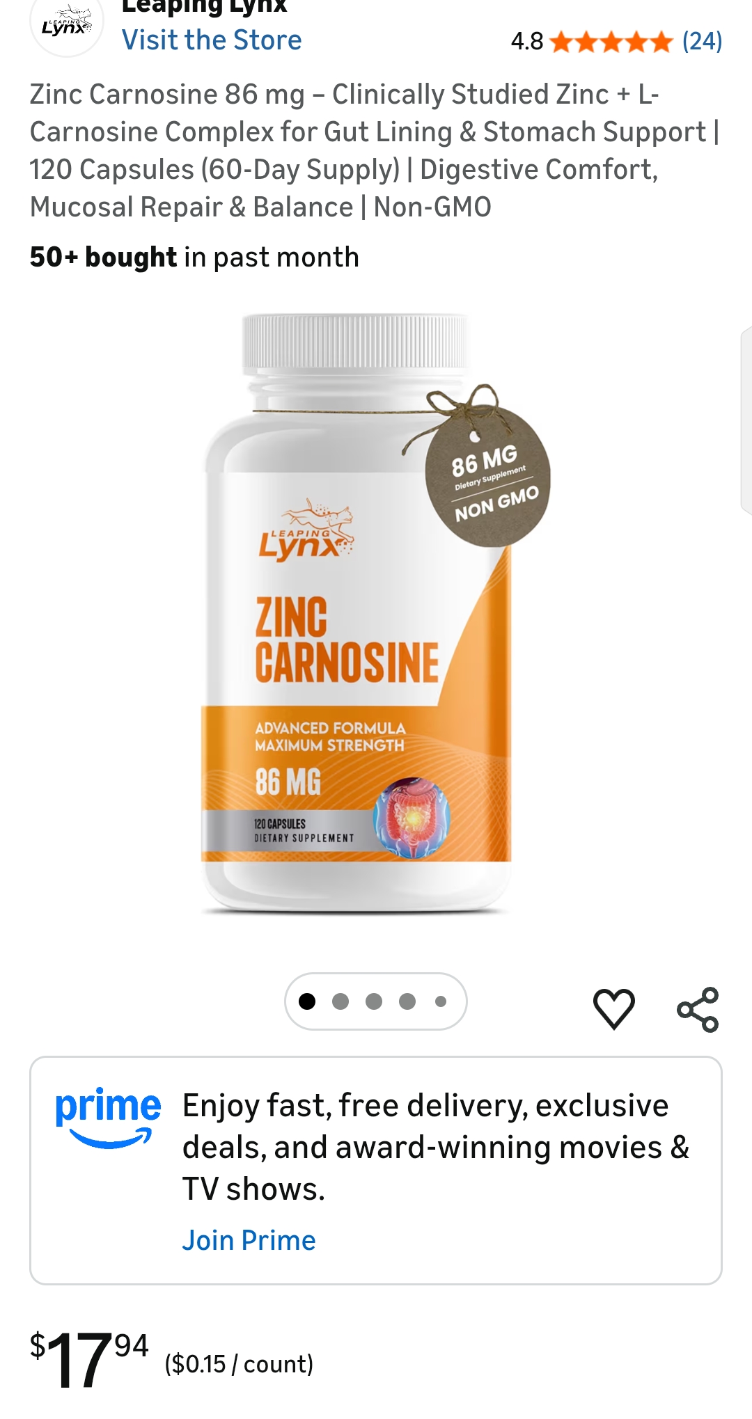 Zinc Carnosine 86 mg