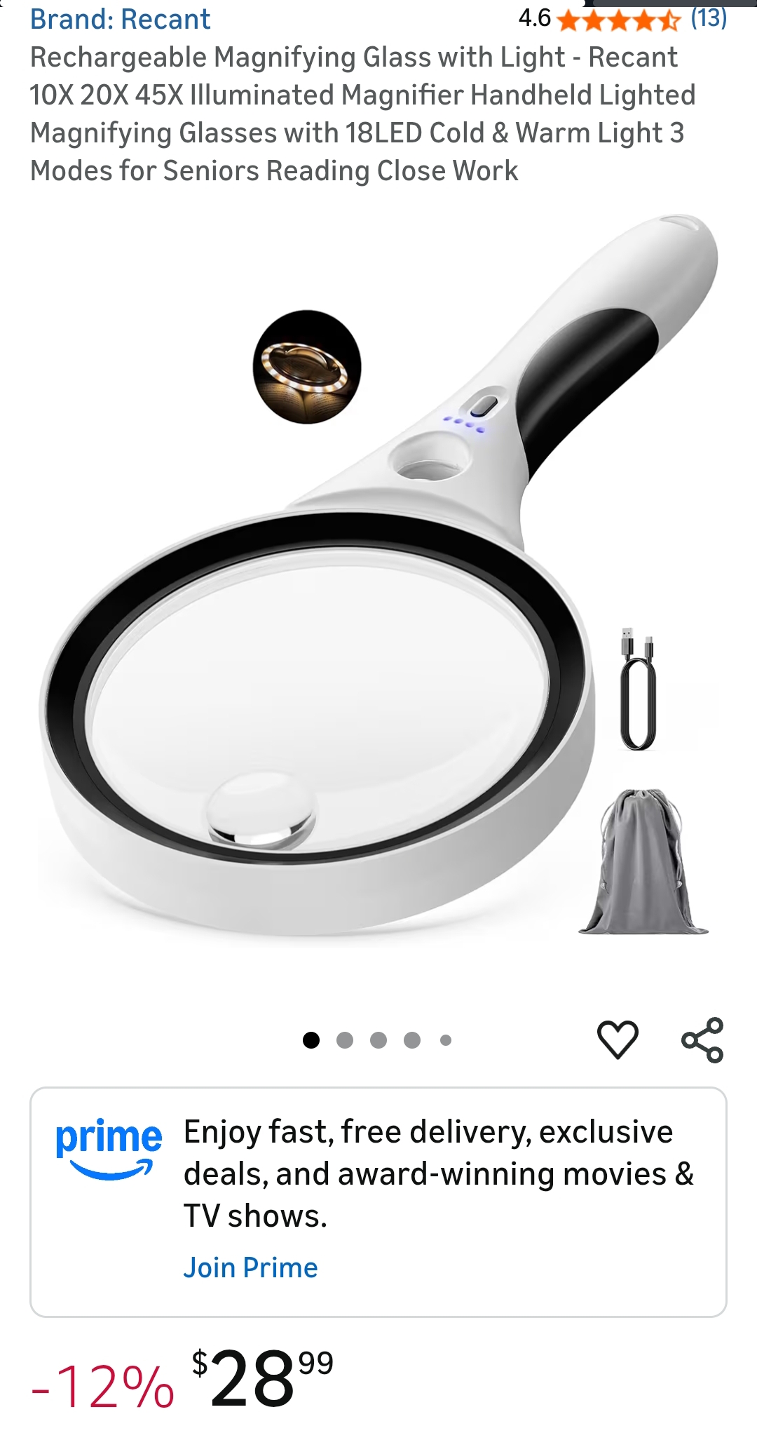 magnifying glass with light(