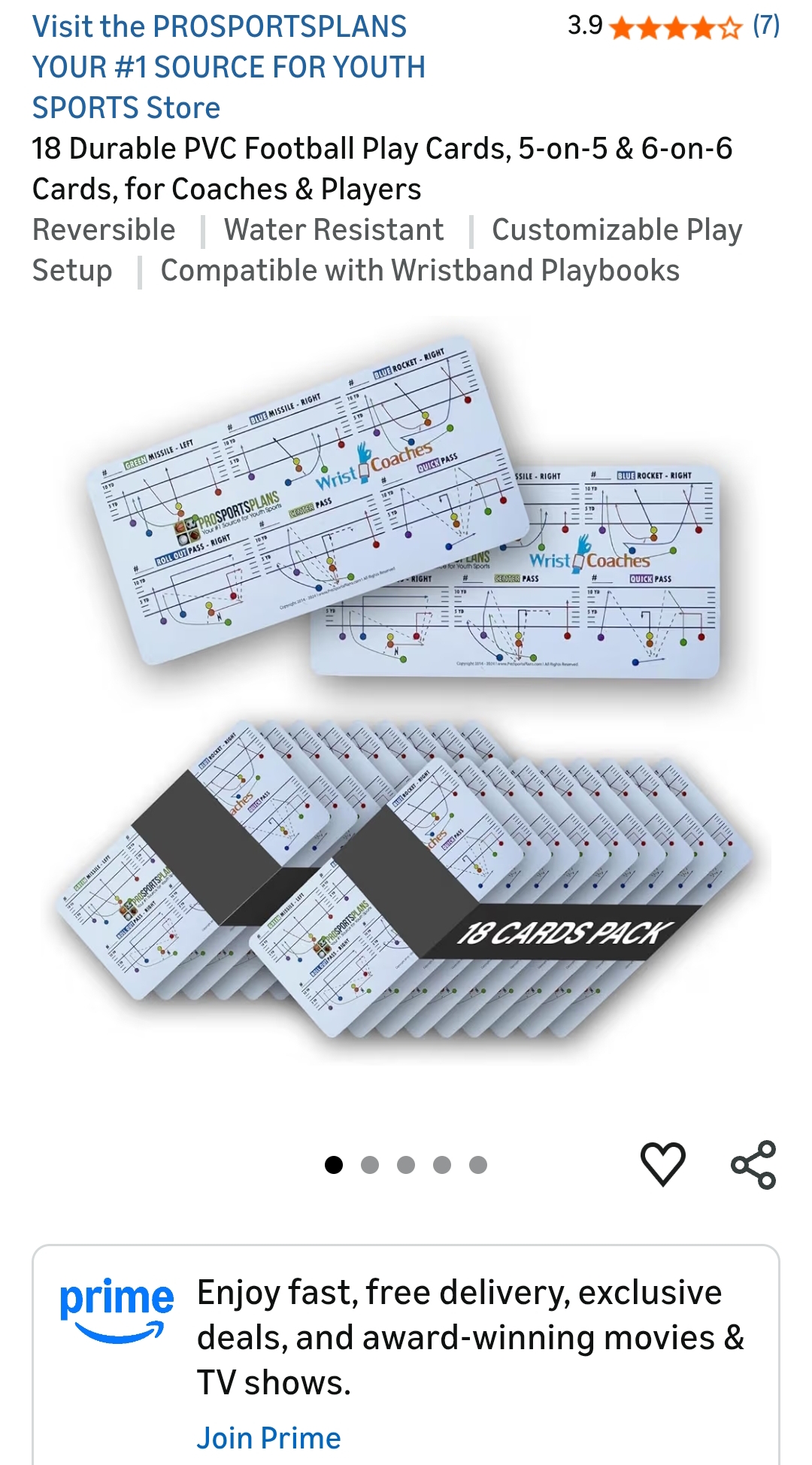 Durable PVC Football Play Cards
