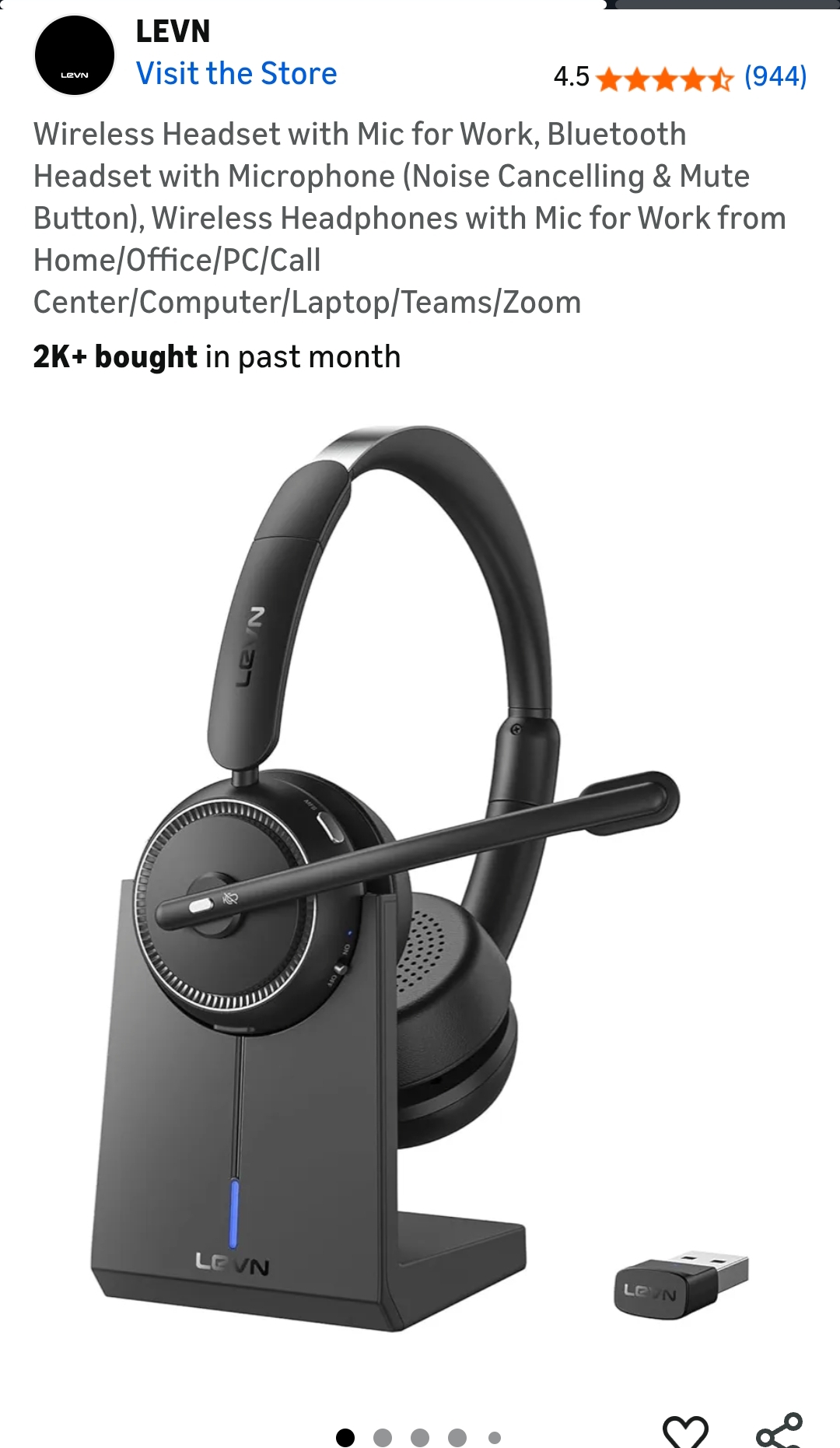 wireless headset with mic for work