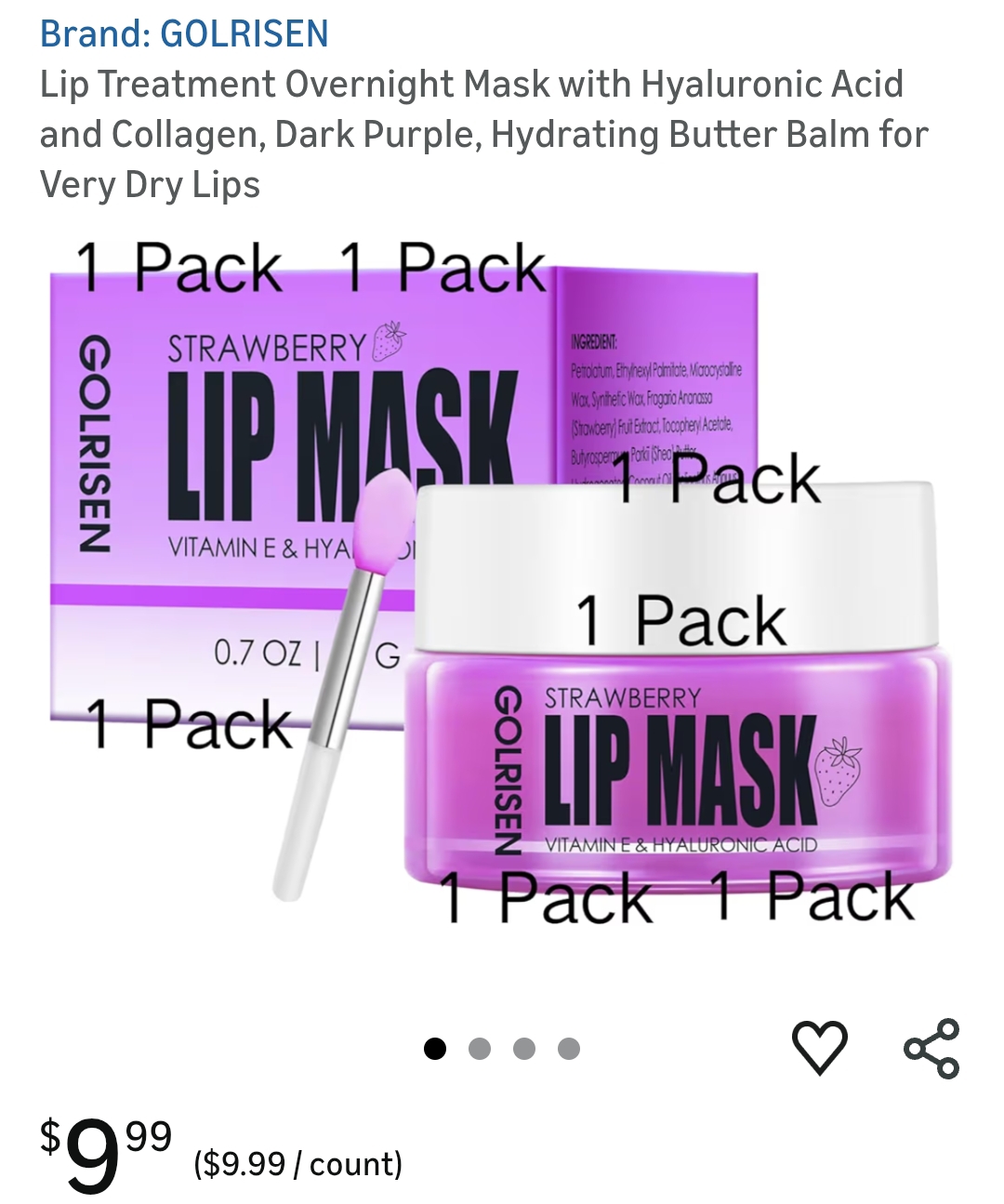 Lip Treatment Overnight Mask with Hyaluronic Acid and Collagen