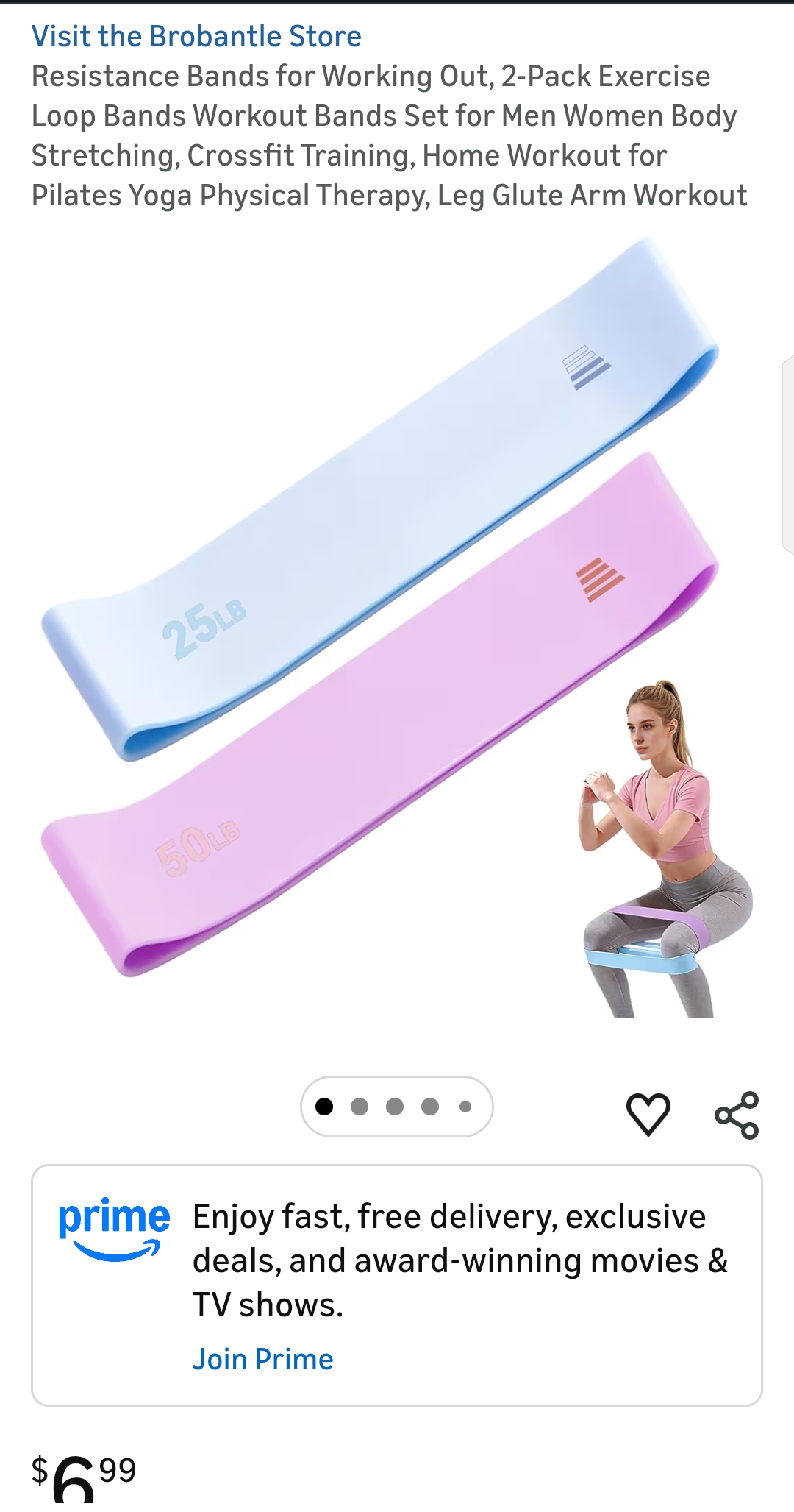 Resistance Bands for Working Out, 2-Pack Exercise Loop Bands