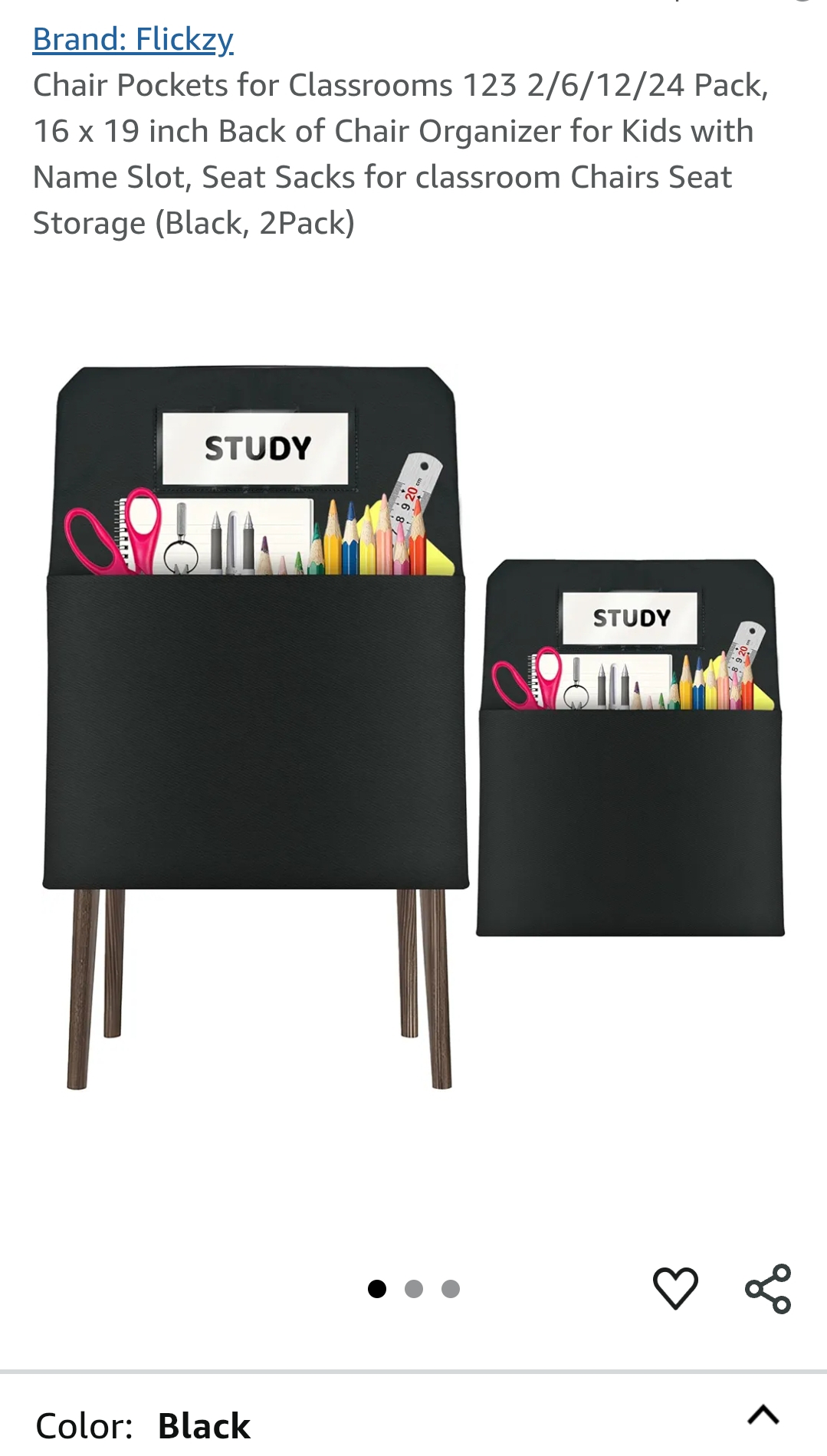 Chair Pockets for Classrooms 123