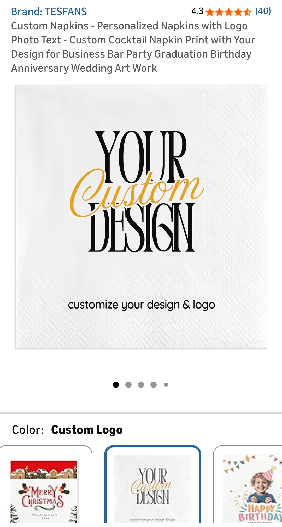 custom napkins personalized