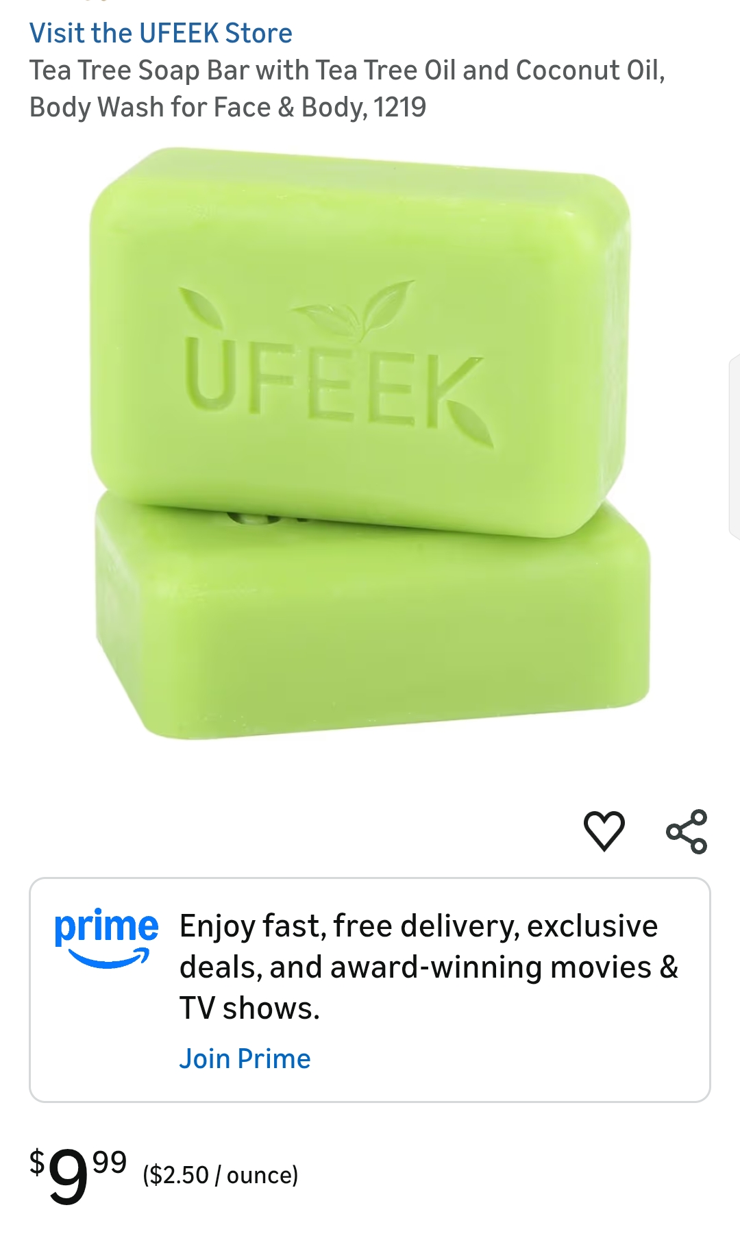 Tea Tree Soap Bar with Tea Tree Oil and Coconut Oil