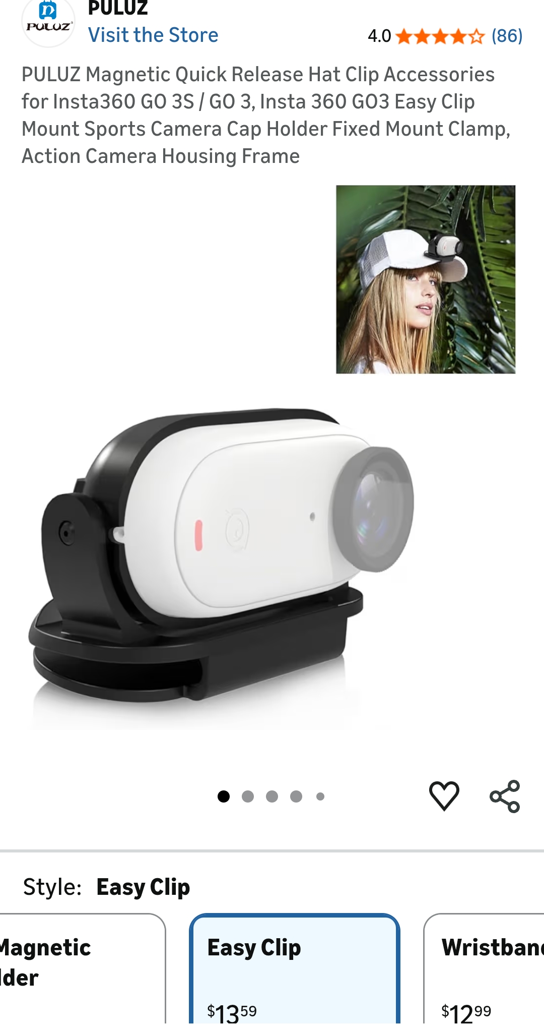 insta360 go 3 hat clip