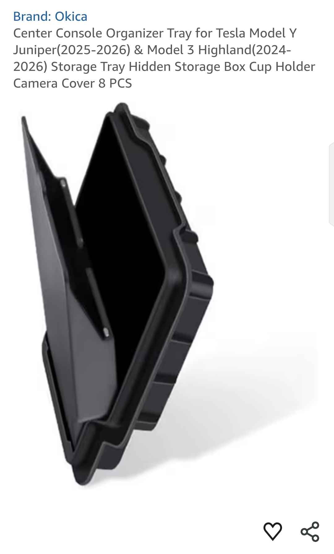 Center Console Organizer Tray for