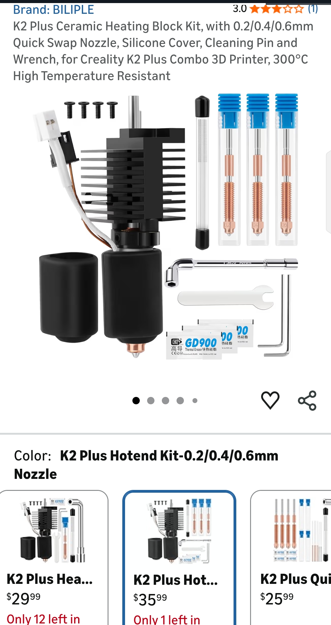 K2 Plus Ceramic Heating Block Kit