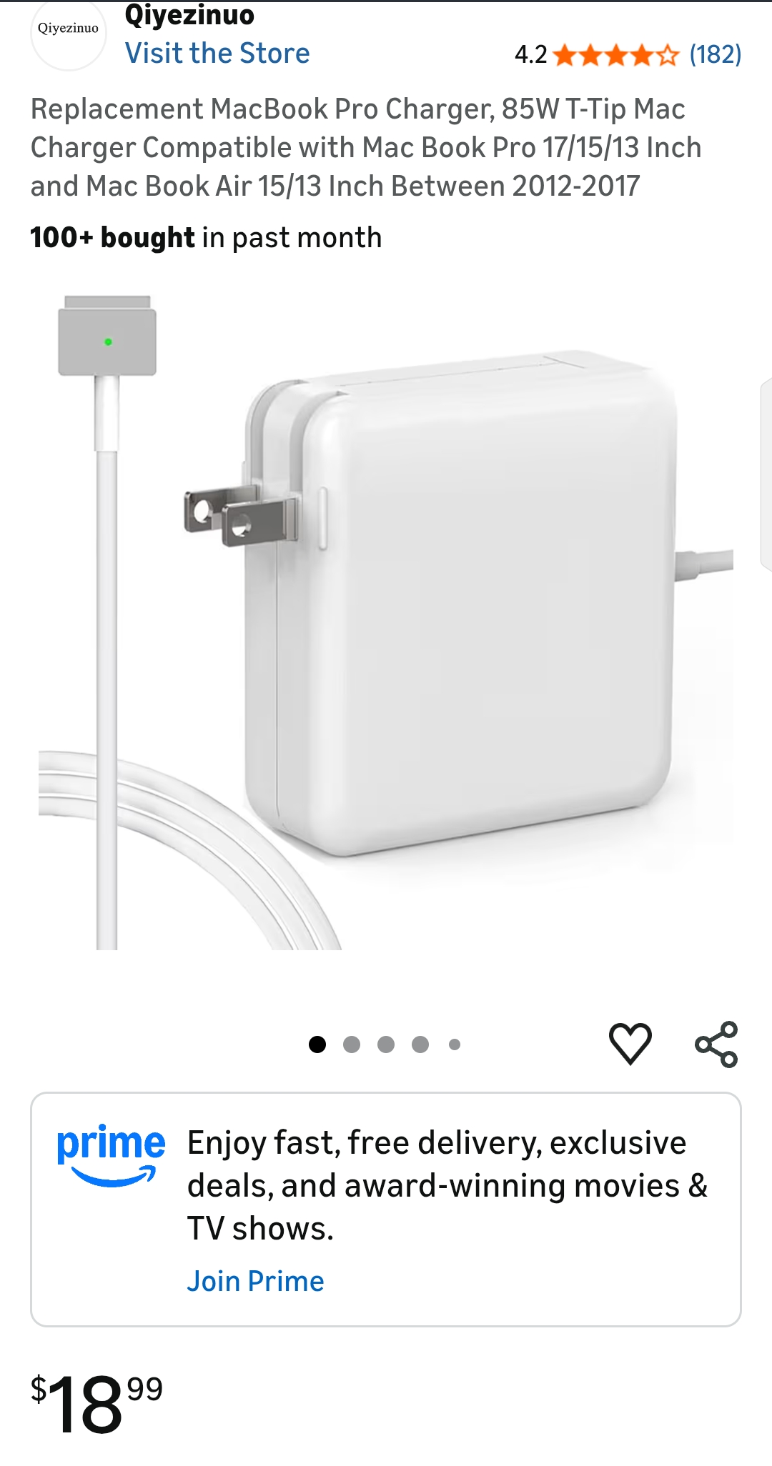 MacBook Pro charger 85W Magsafe 2