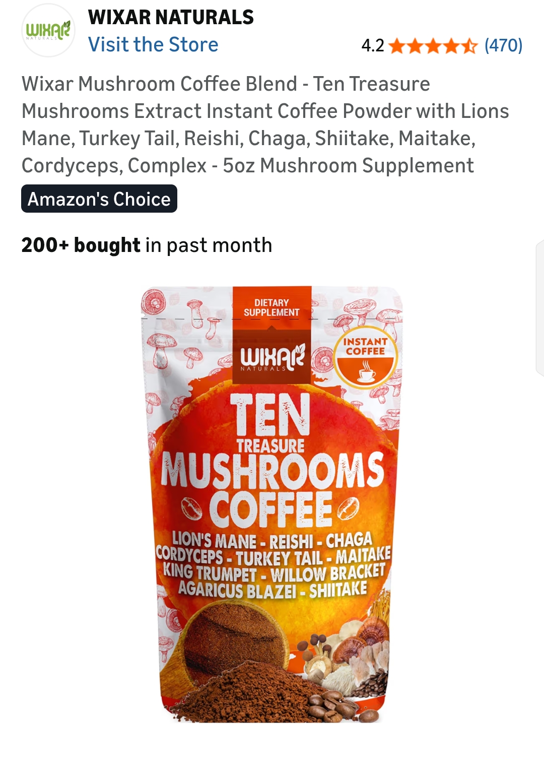 Mushroom coffee