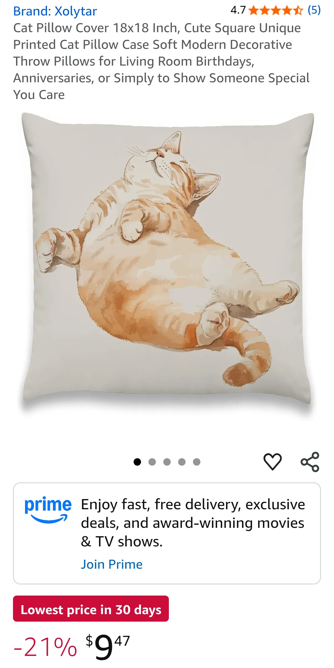 Cat Pillow Cover 18x18 Inch