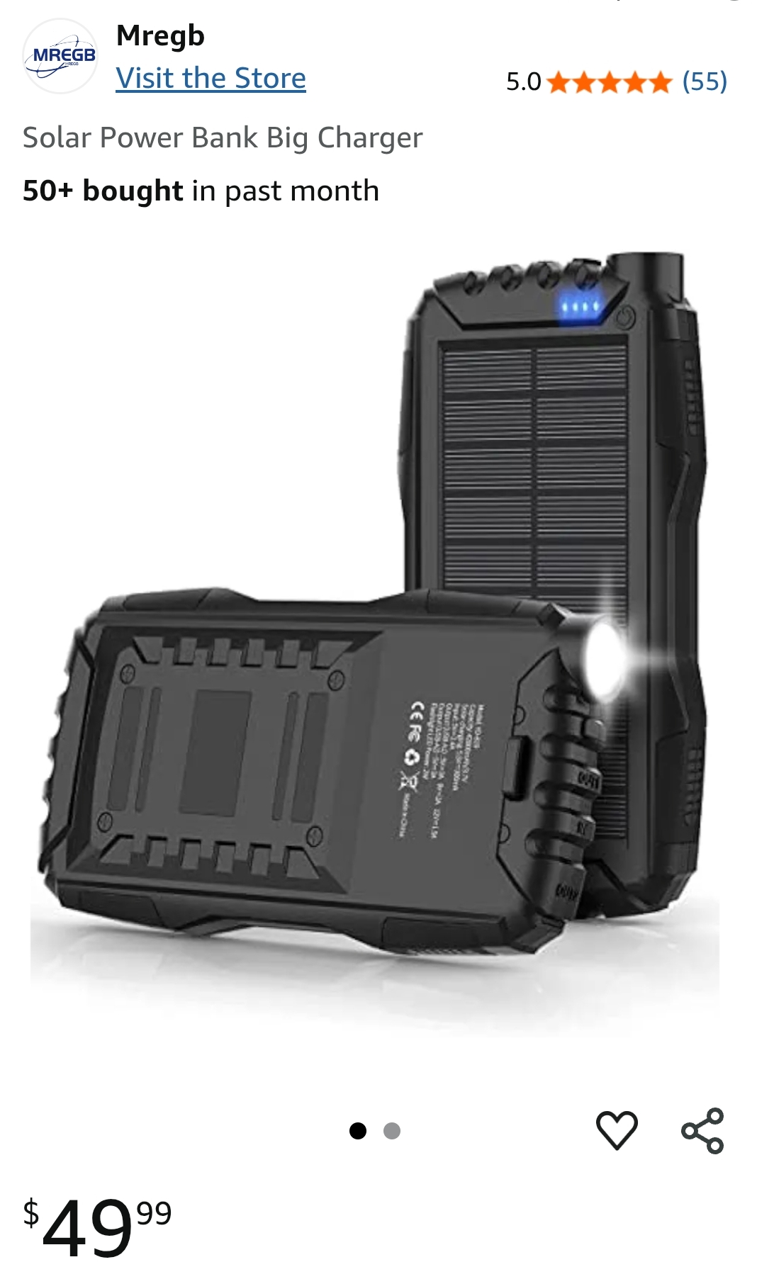 Solar Power Bank Big Charger