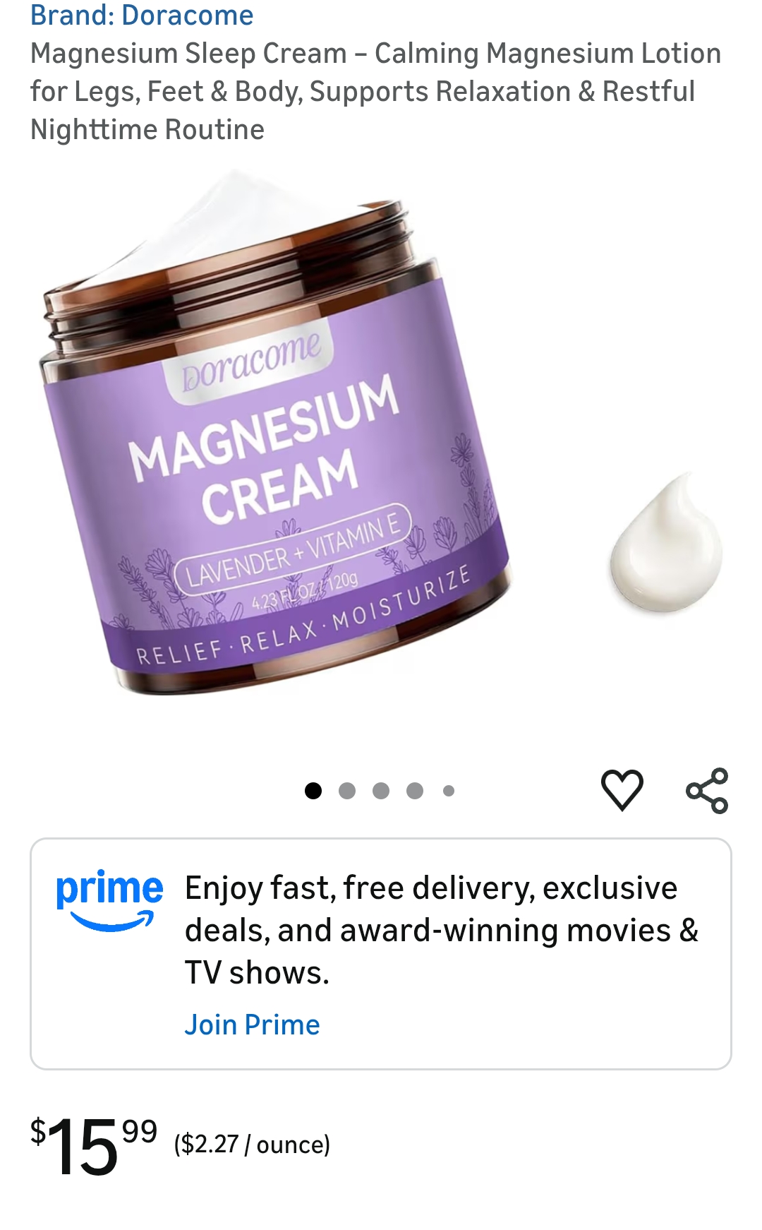 Doracome Magnesium Fast Absorbing Non Greasy