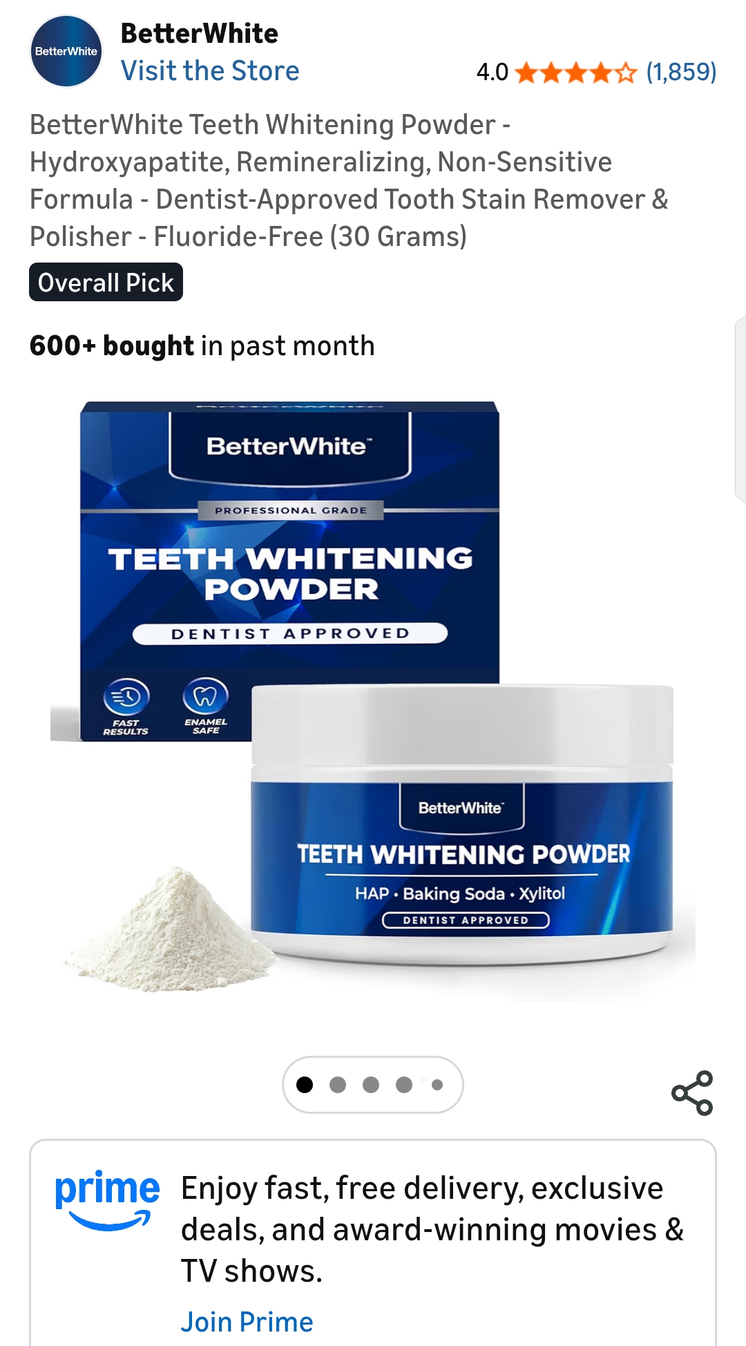 Teeth weighting powder