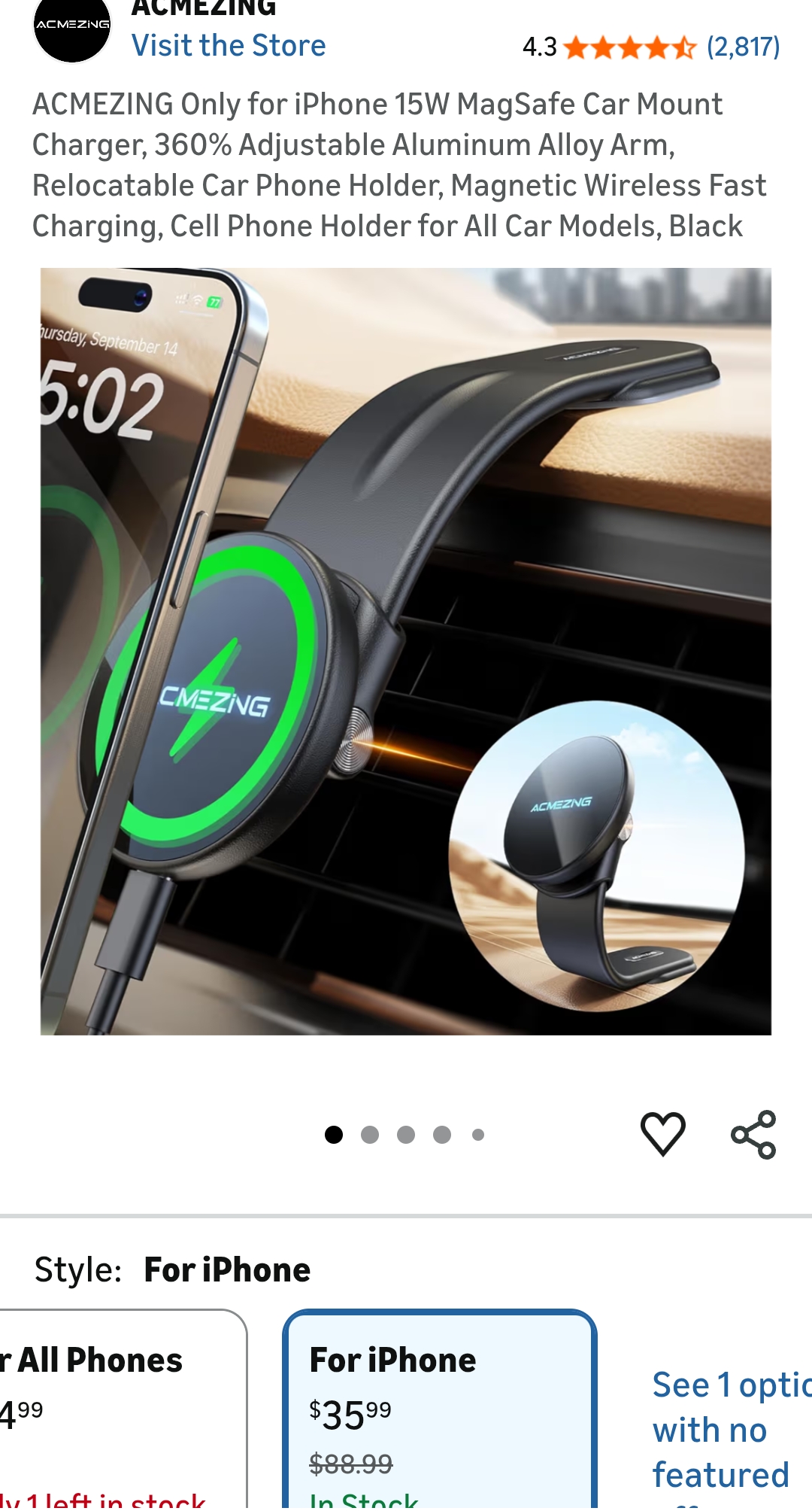 ACMEZING car mount charger