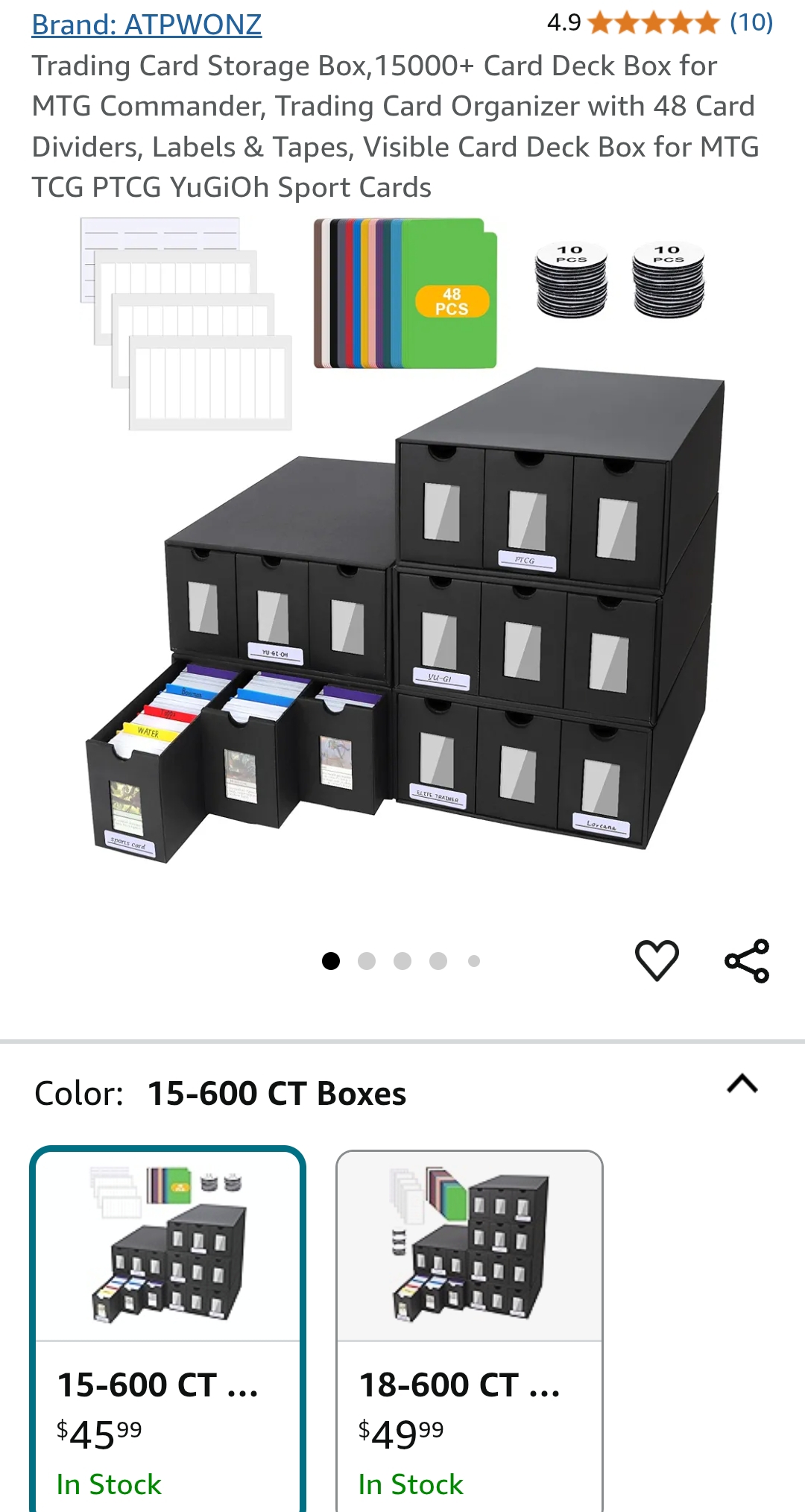 Trading Card Storage Box