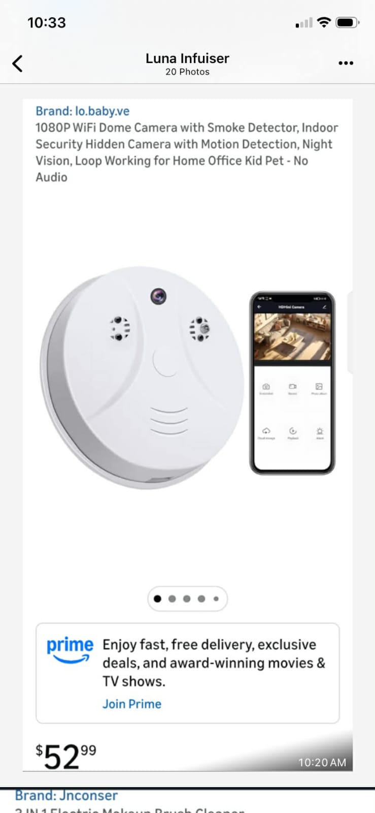 1080p wifi camera smoke detector