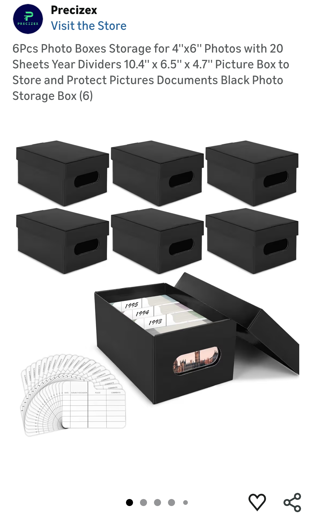 Photo Boxes Storage for 4''x6''