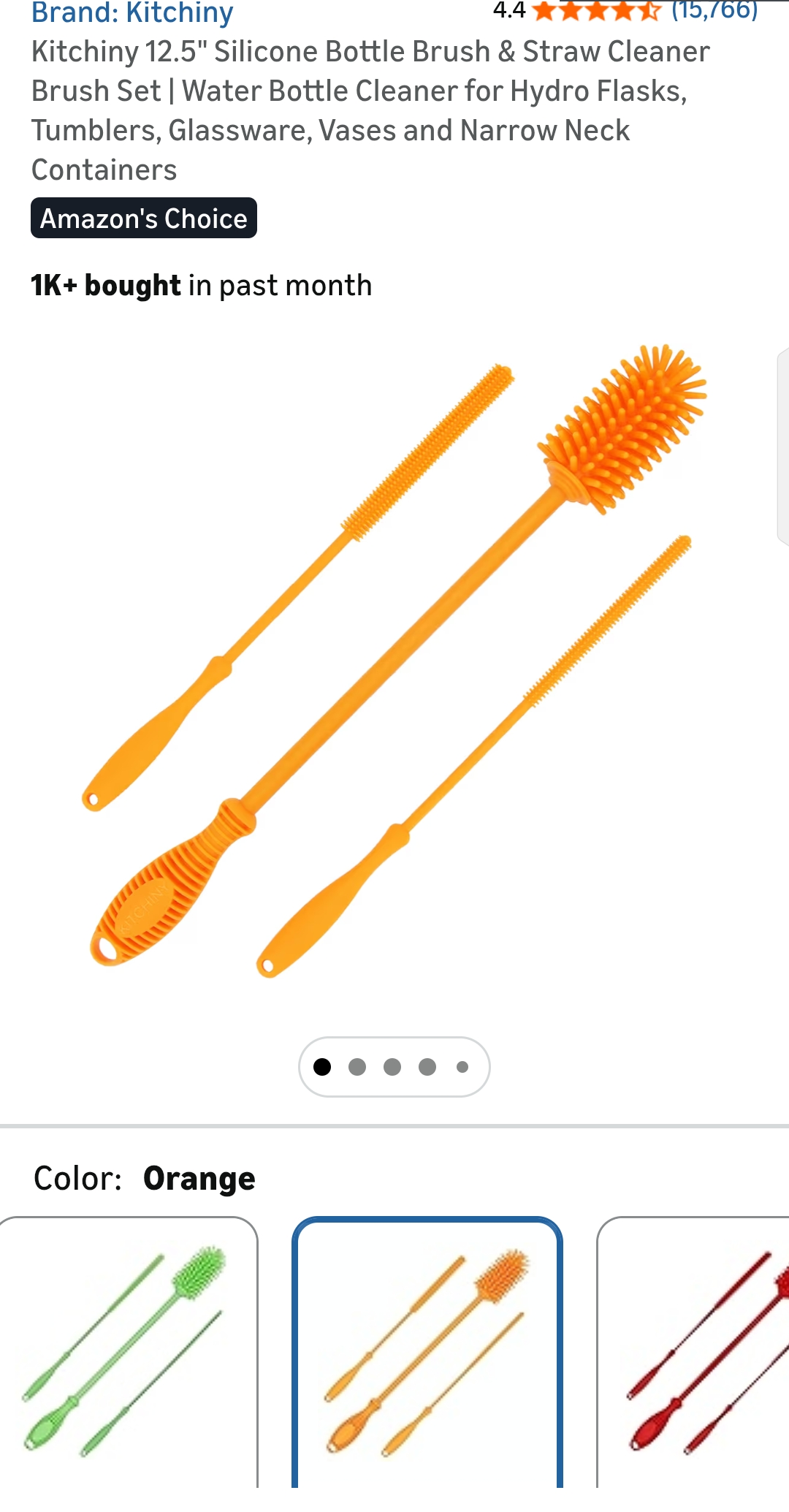 Silicone Bottle Brush & Straw Cleaner Brush Set