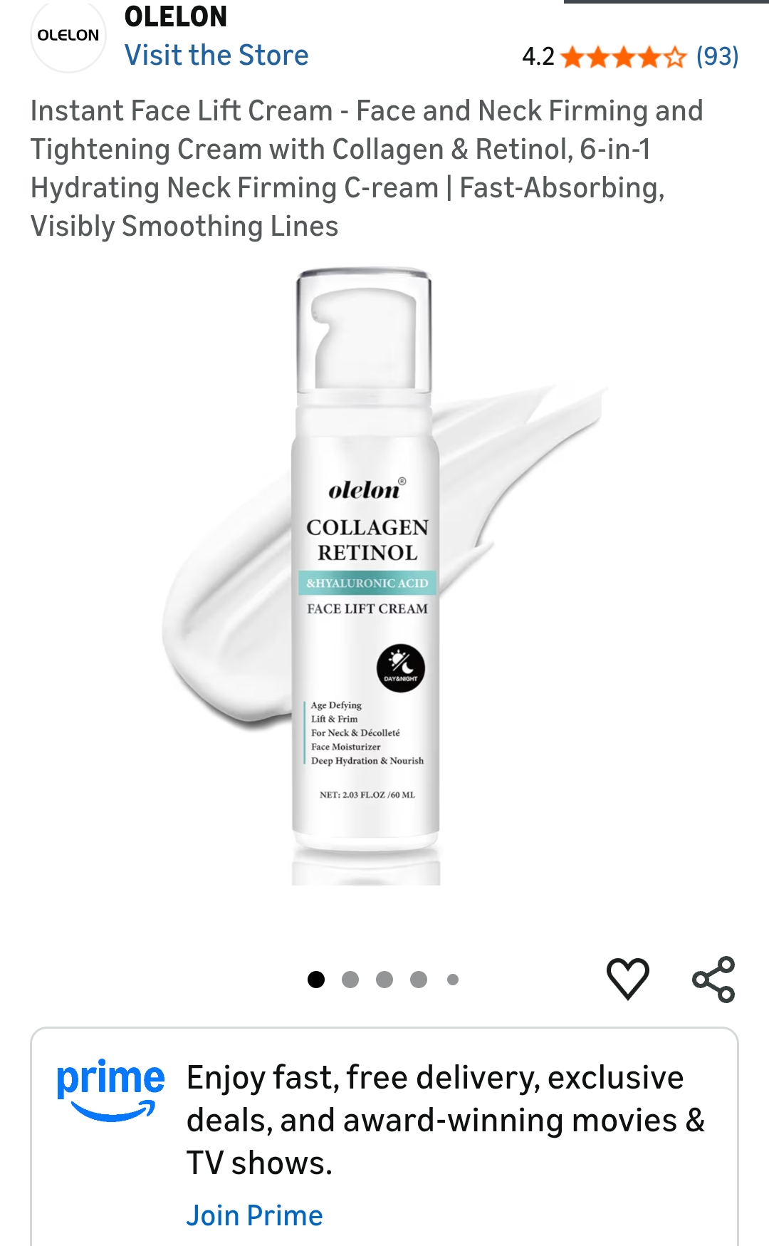 instant face lift cream