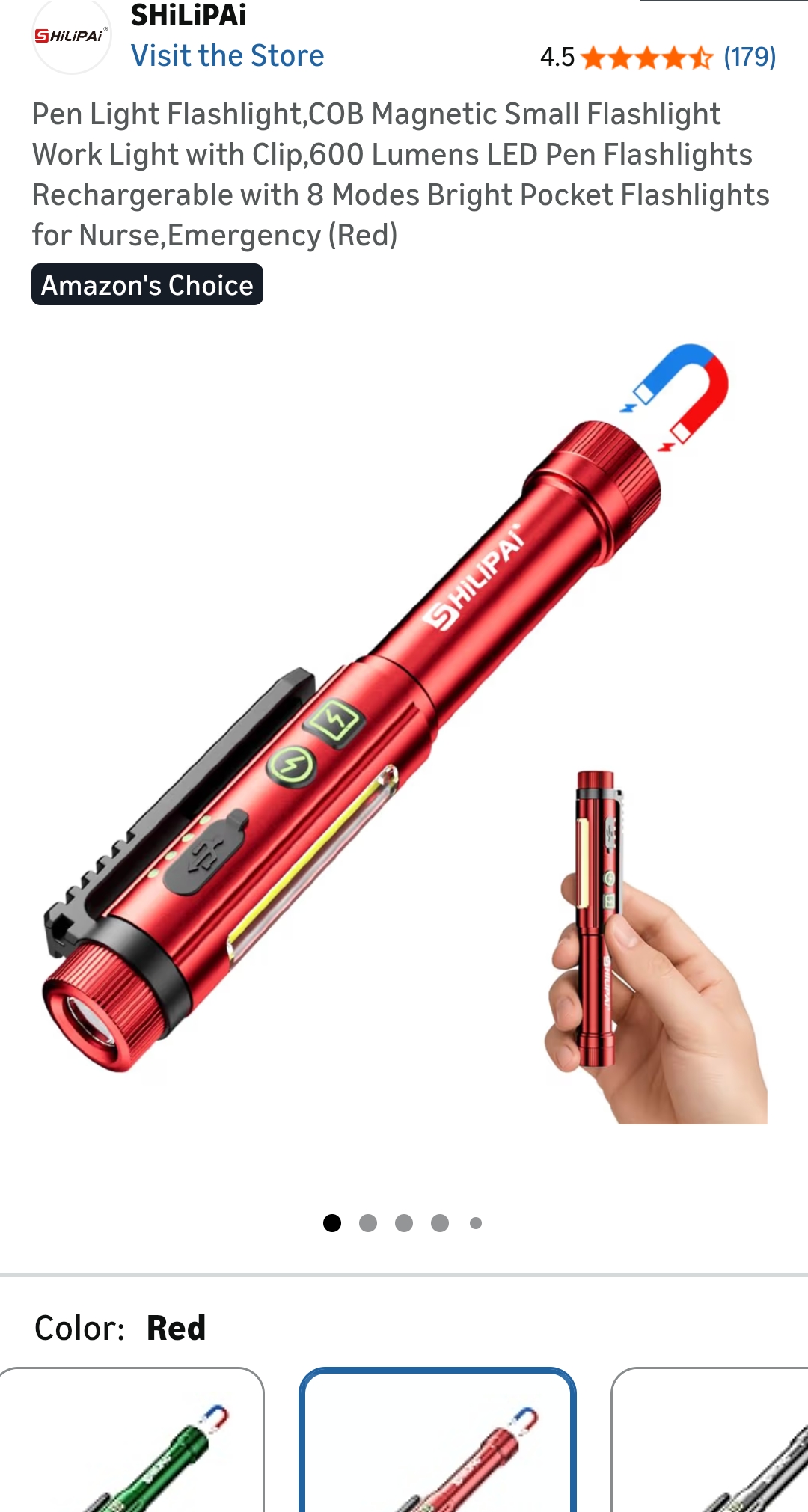 Mini Rechargeable COB Flashlight Pen Light