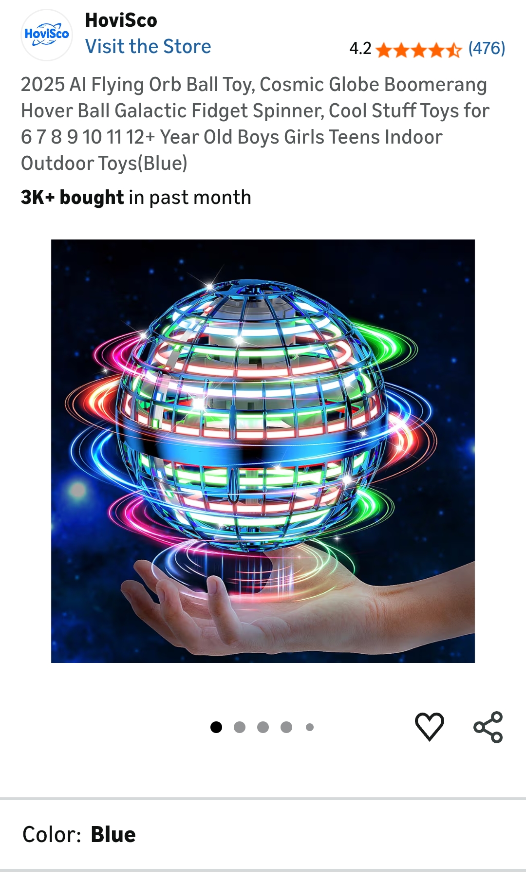 2025 AI Flying Orb Ball Toy, Cosmic Globe Boomerang Hover Ball Galactic Fidget Spinner