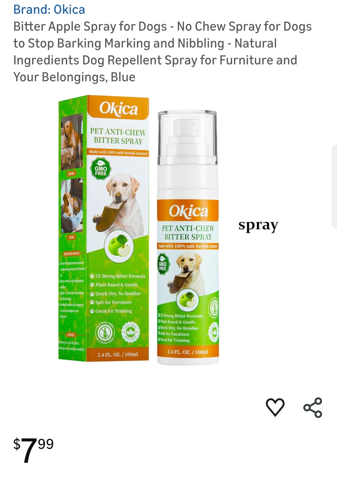 Bitter Apple Spray for Dogs