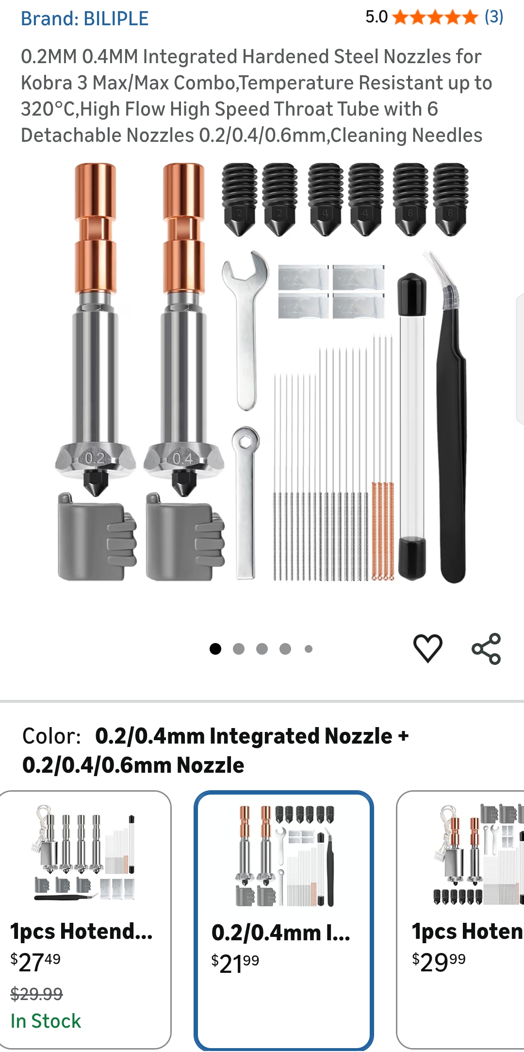 replaceable nozzle kit for kobra 3 max hotend