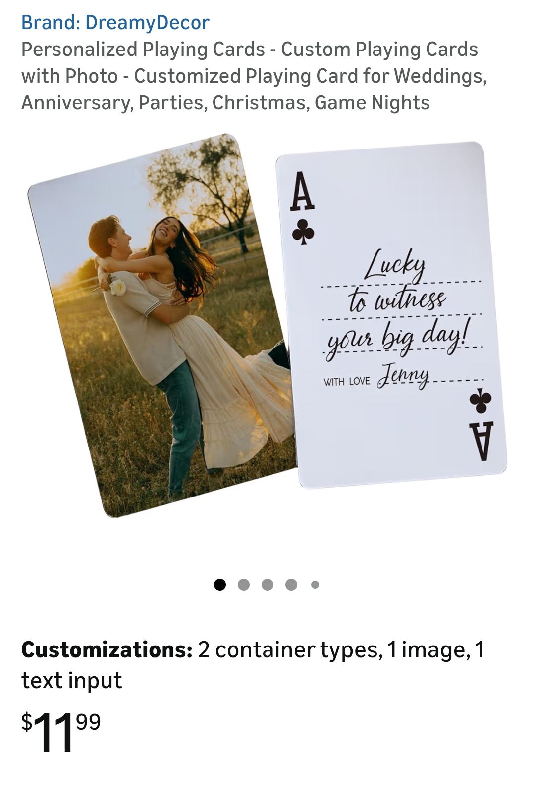 personalized playing card