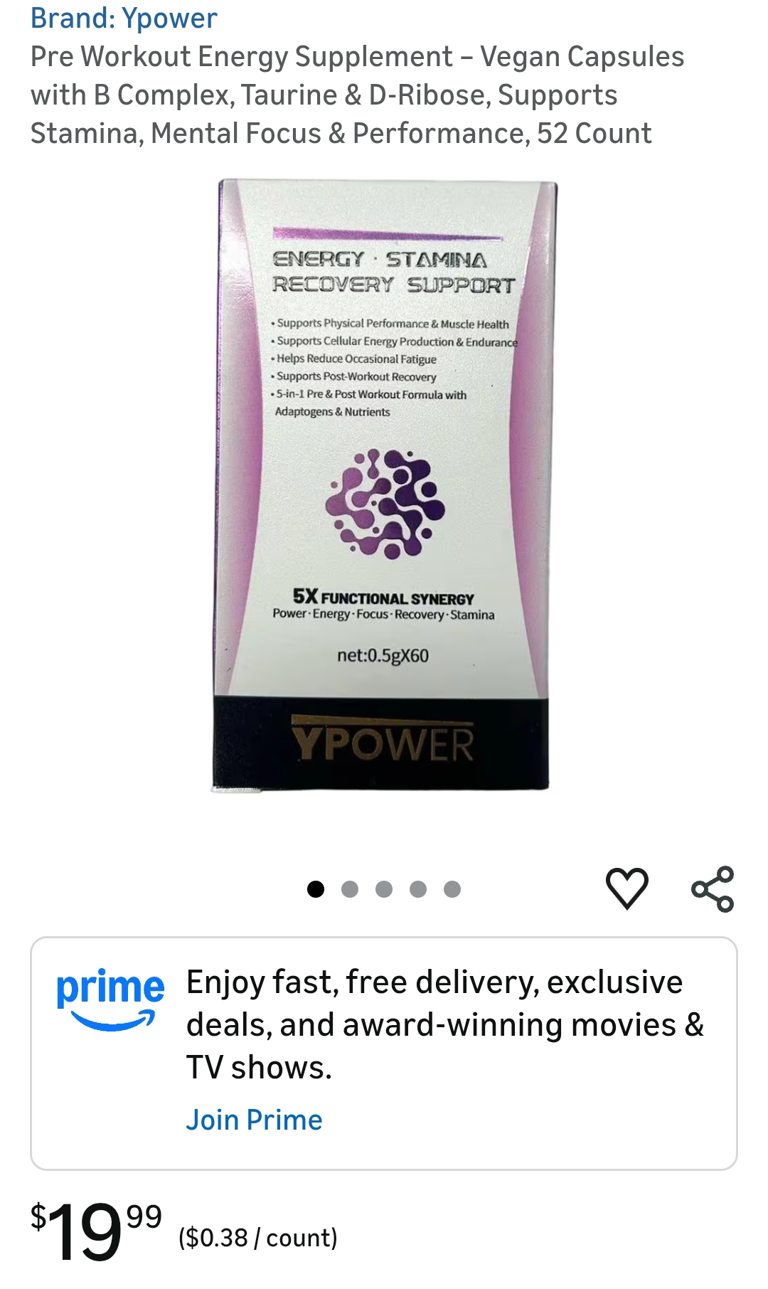 Pre Workout Energy Supplement