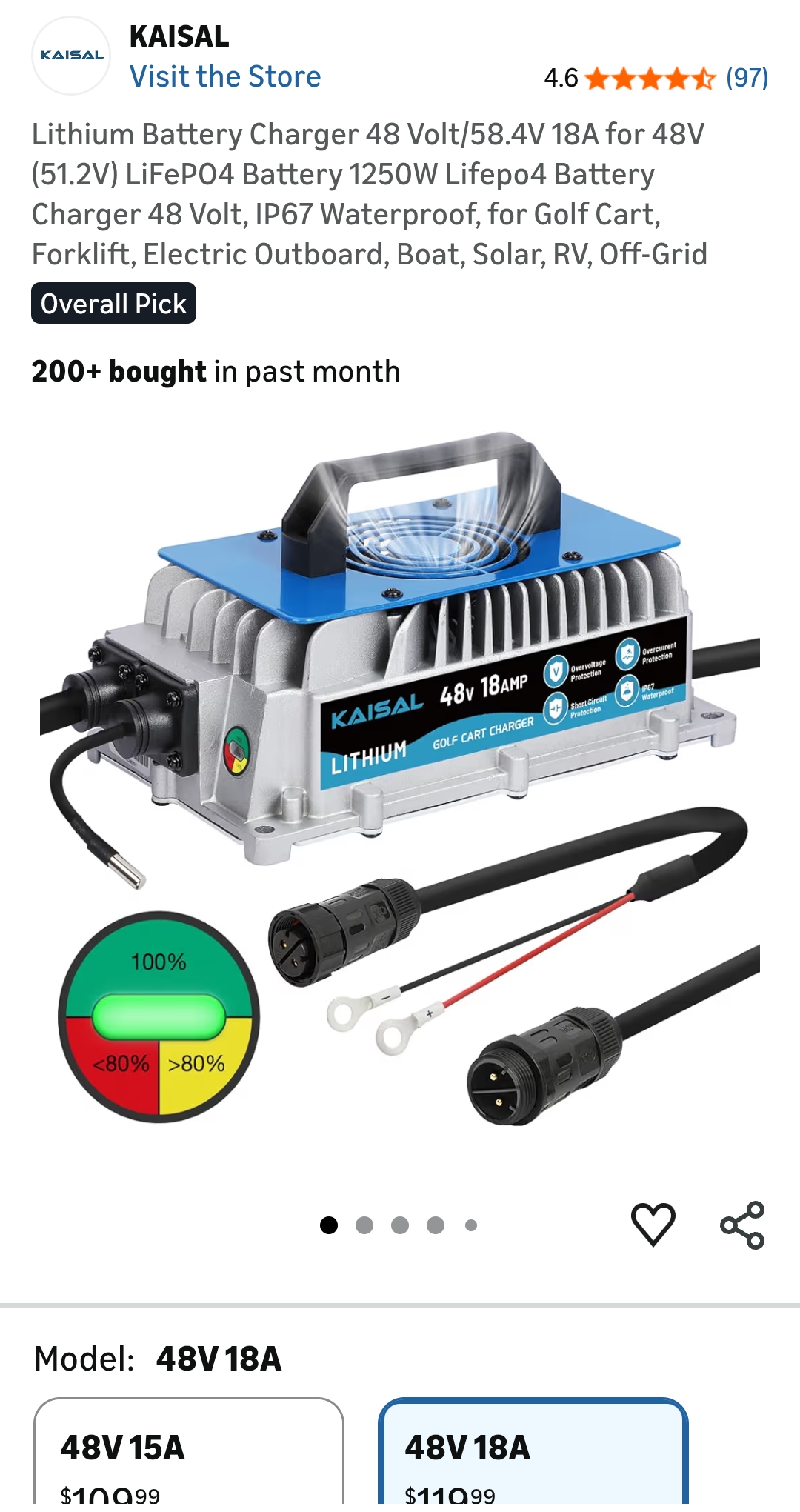 48v lithium battery charger