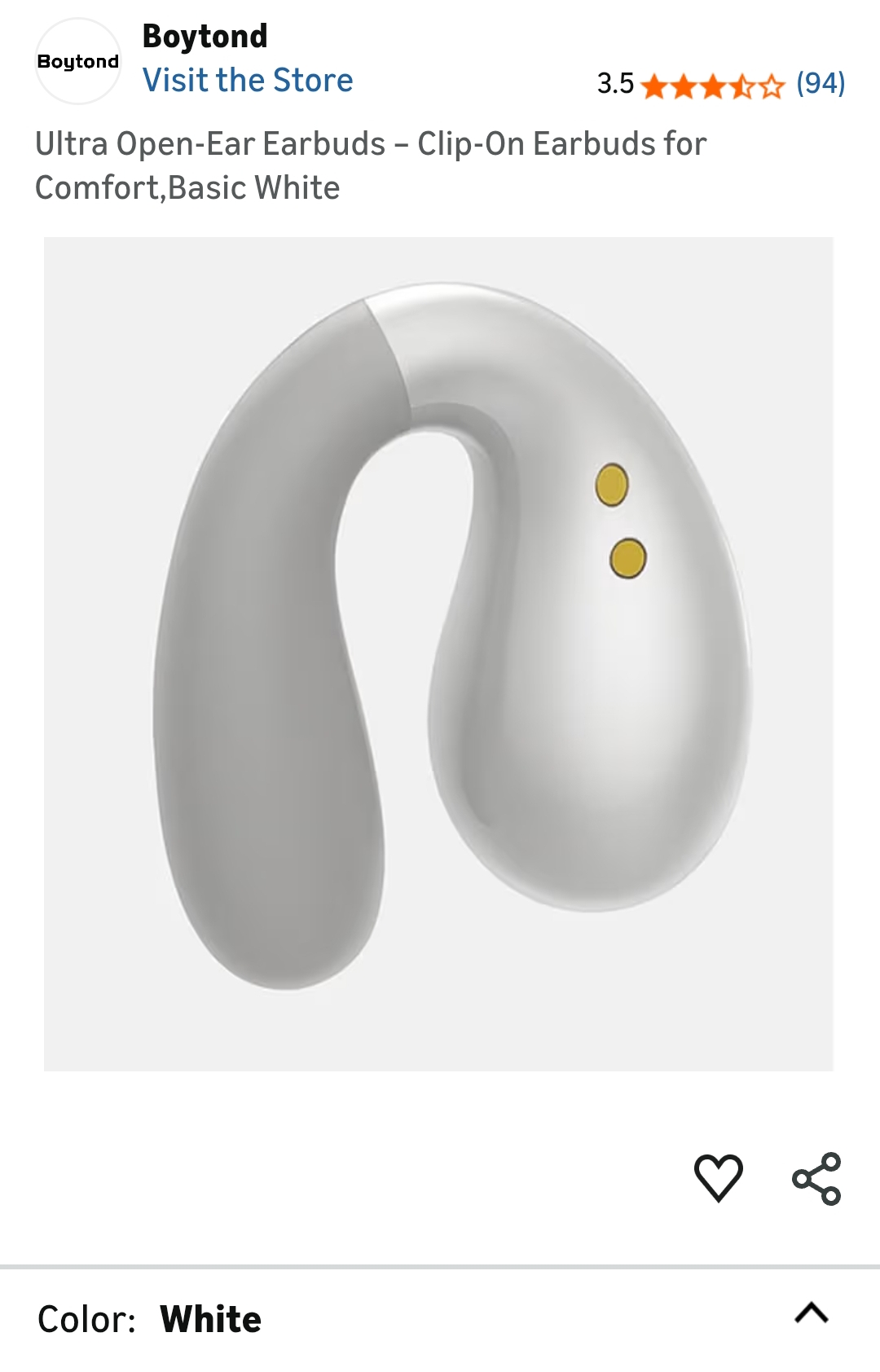 cilp on earbuds basic white