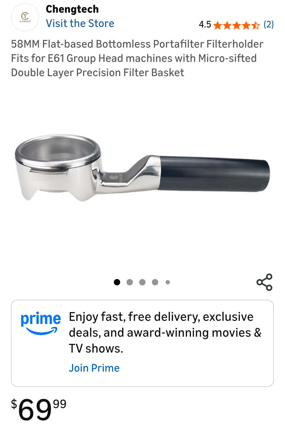 58mm flat based portafilter