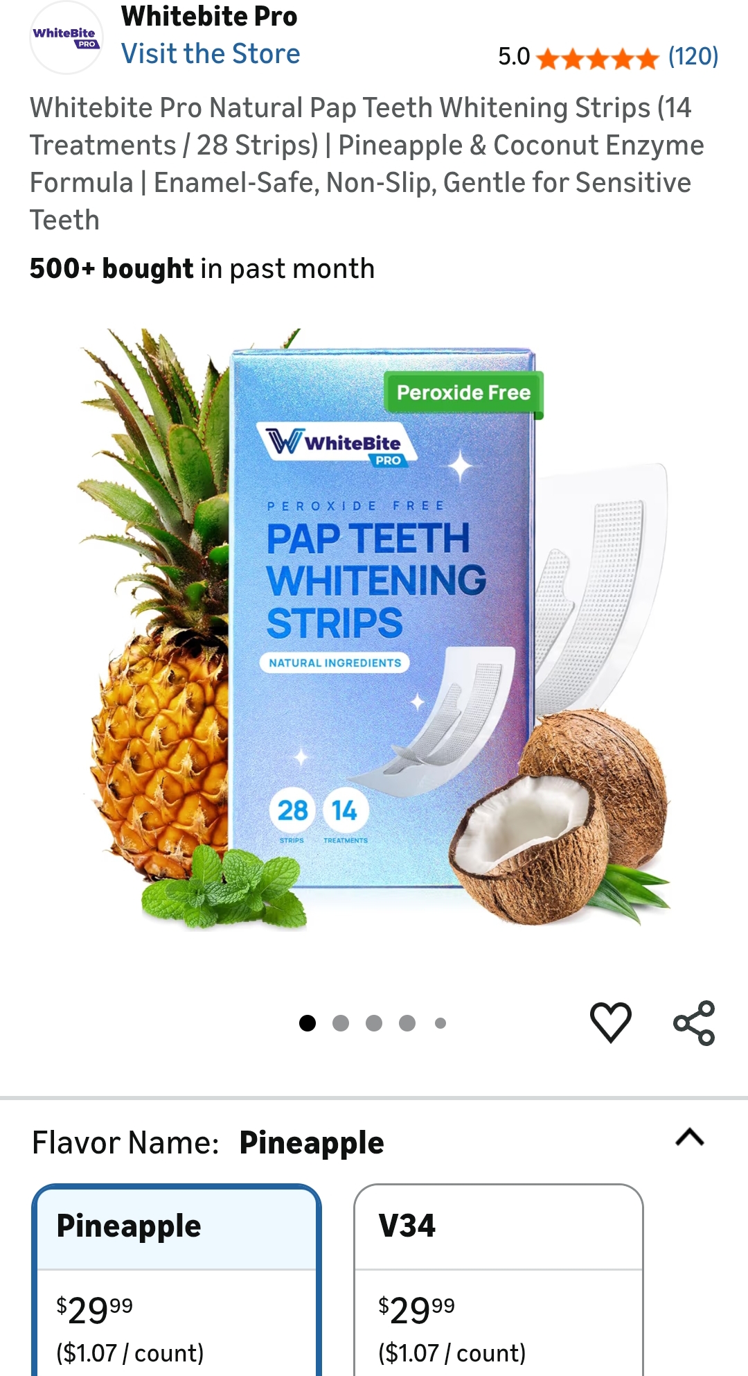 Whitebite Pro Natural Pap Teeth Whitening Strips