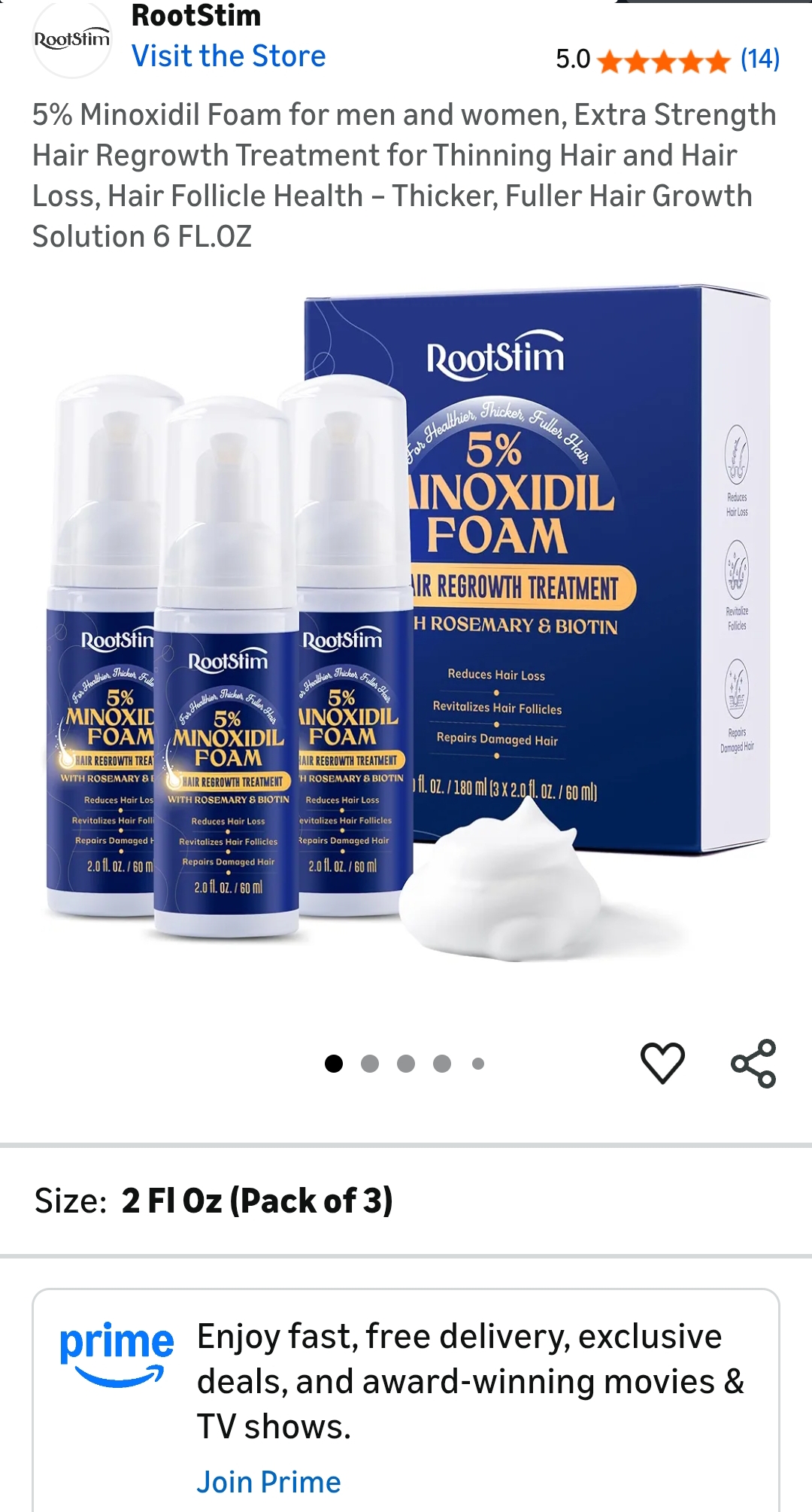 5% Minoxidil Foam for men and women