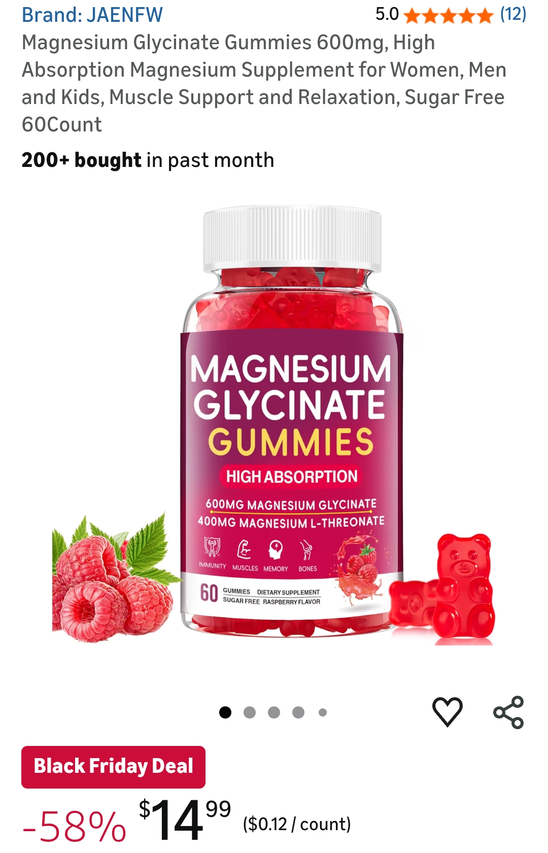 Magnesium Glycinate Gummies 600mg