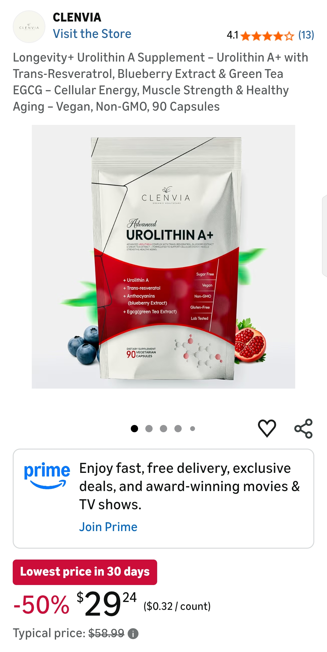 Longevity+ Urolithin A Supplement